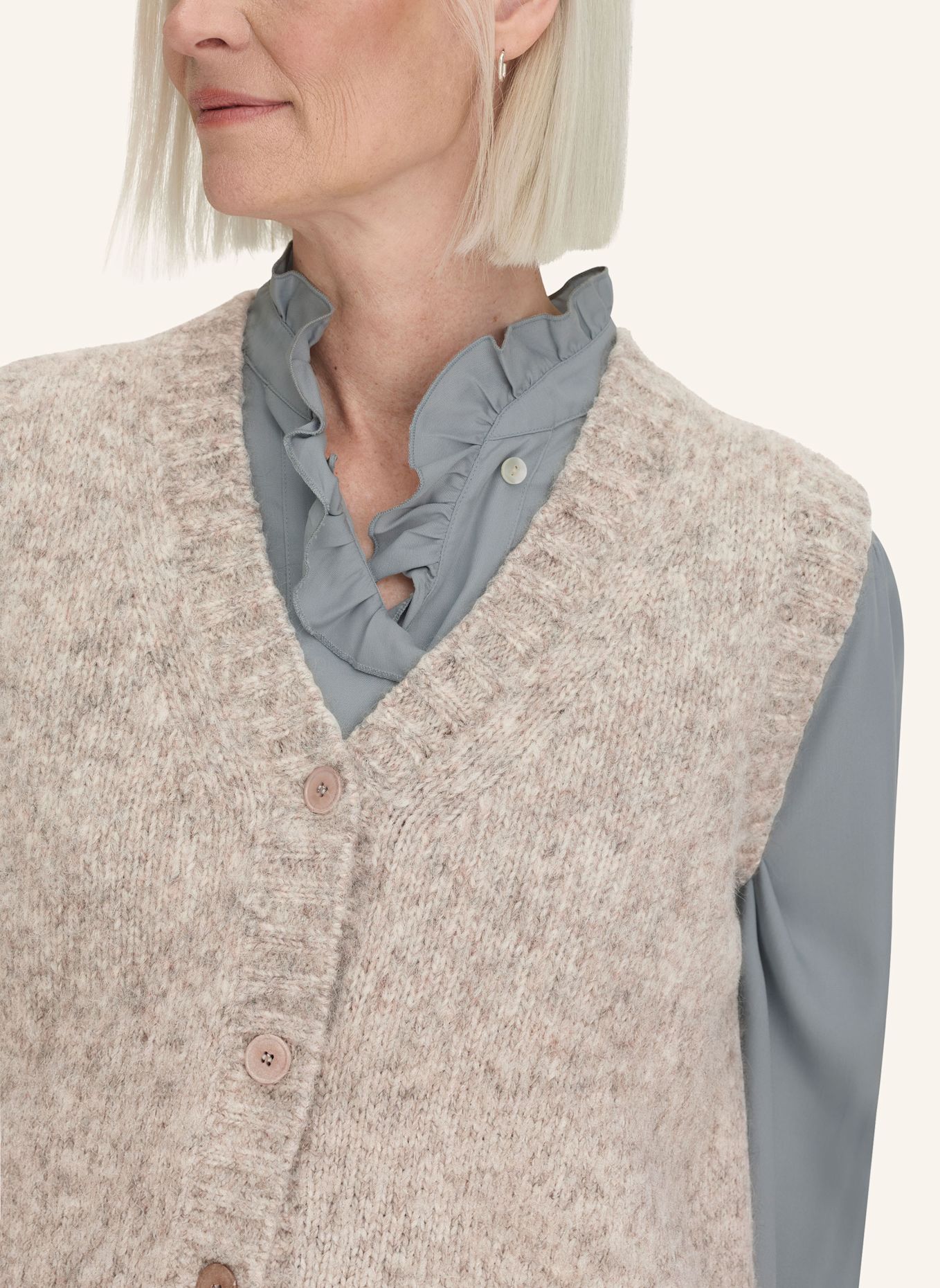 hessnatur hessnatur Strickweste Relaxed aus Alpaka und Bio-Baumwolle: GRAU