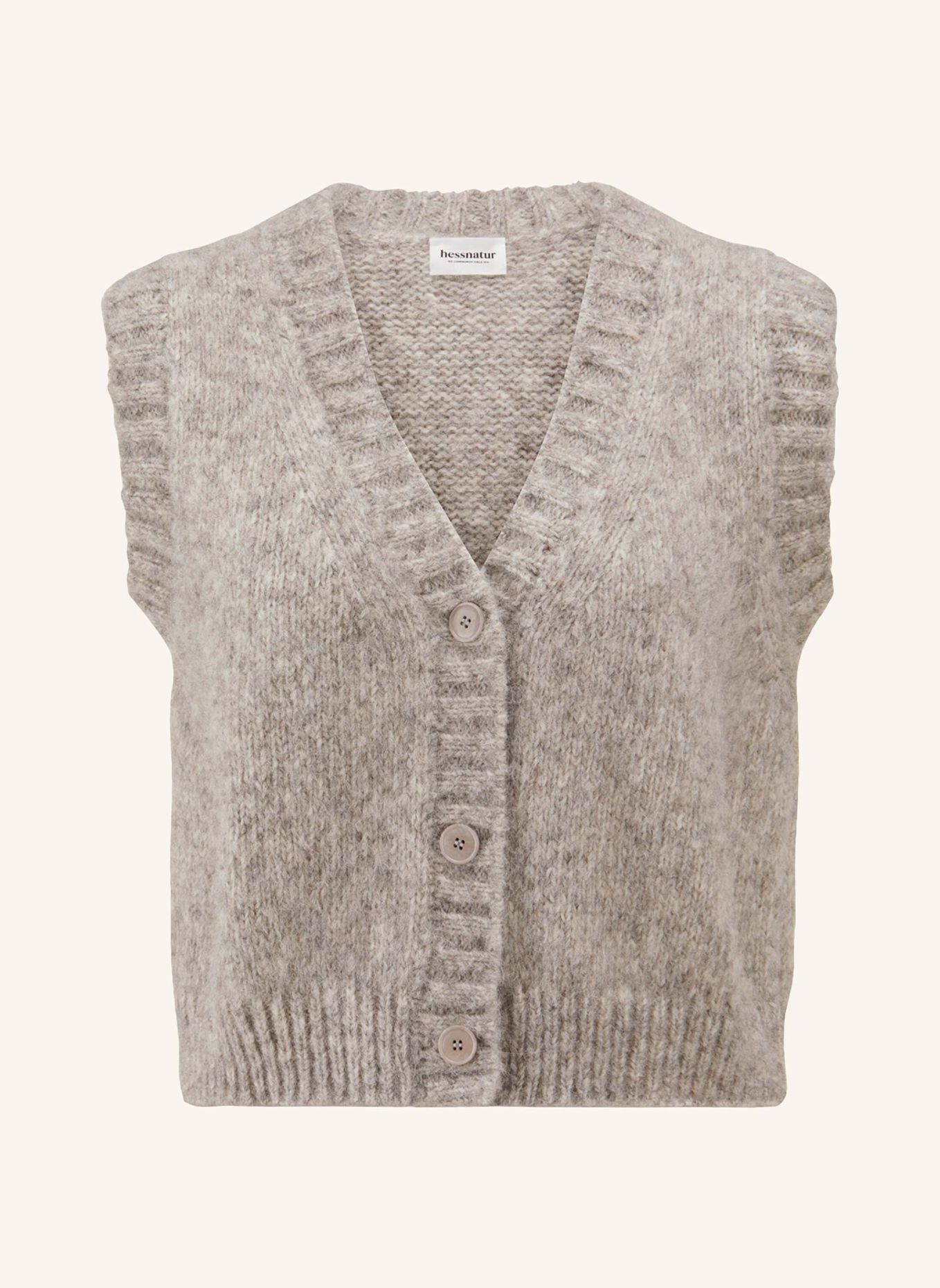 hessnatur hessnatur Strickweste Relaxed aus Alpaka und Bio-Baumwolle: GRAU