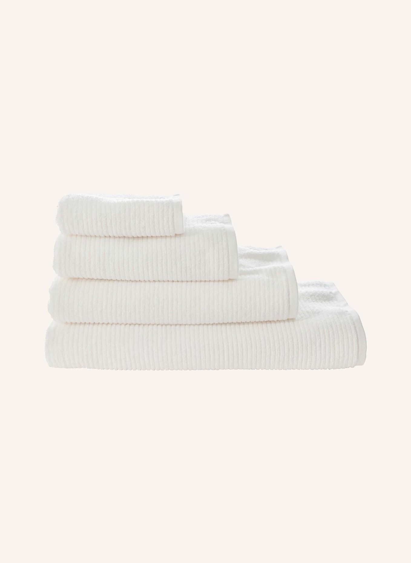 hessnatur Frottier Handtuch Rippstruktur: WEISS