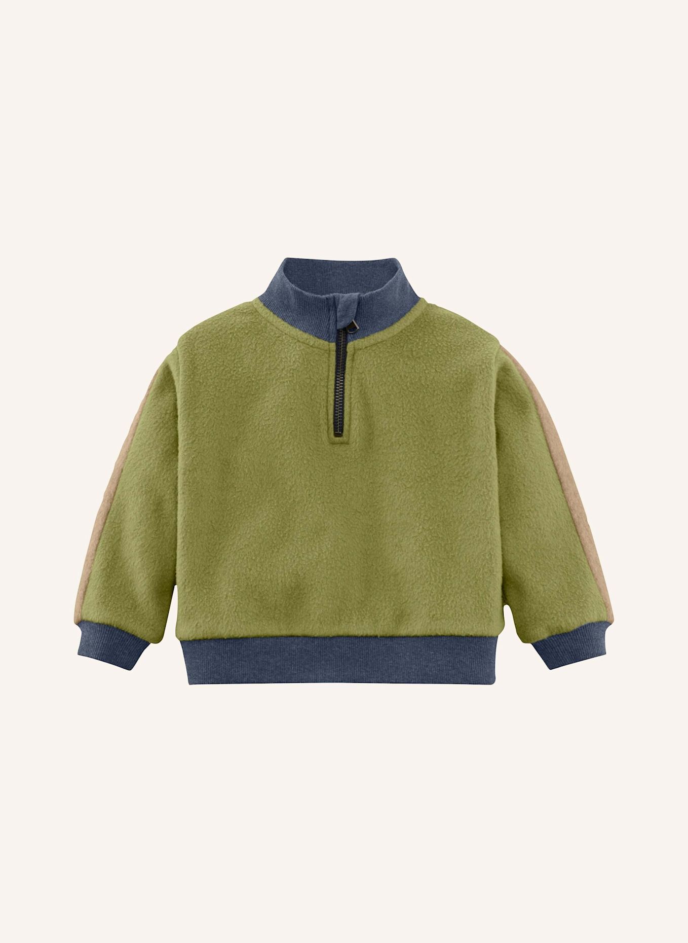 hessnatur hessnatur Softfleece Troyer aus reiner Bio-Baumwolle: GRÜN