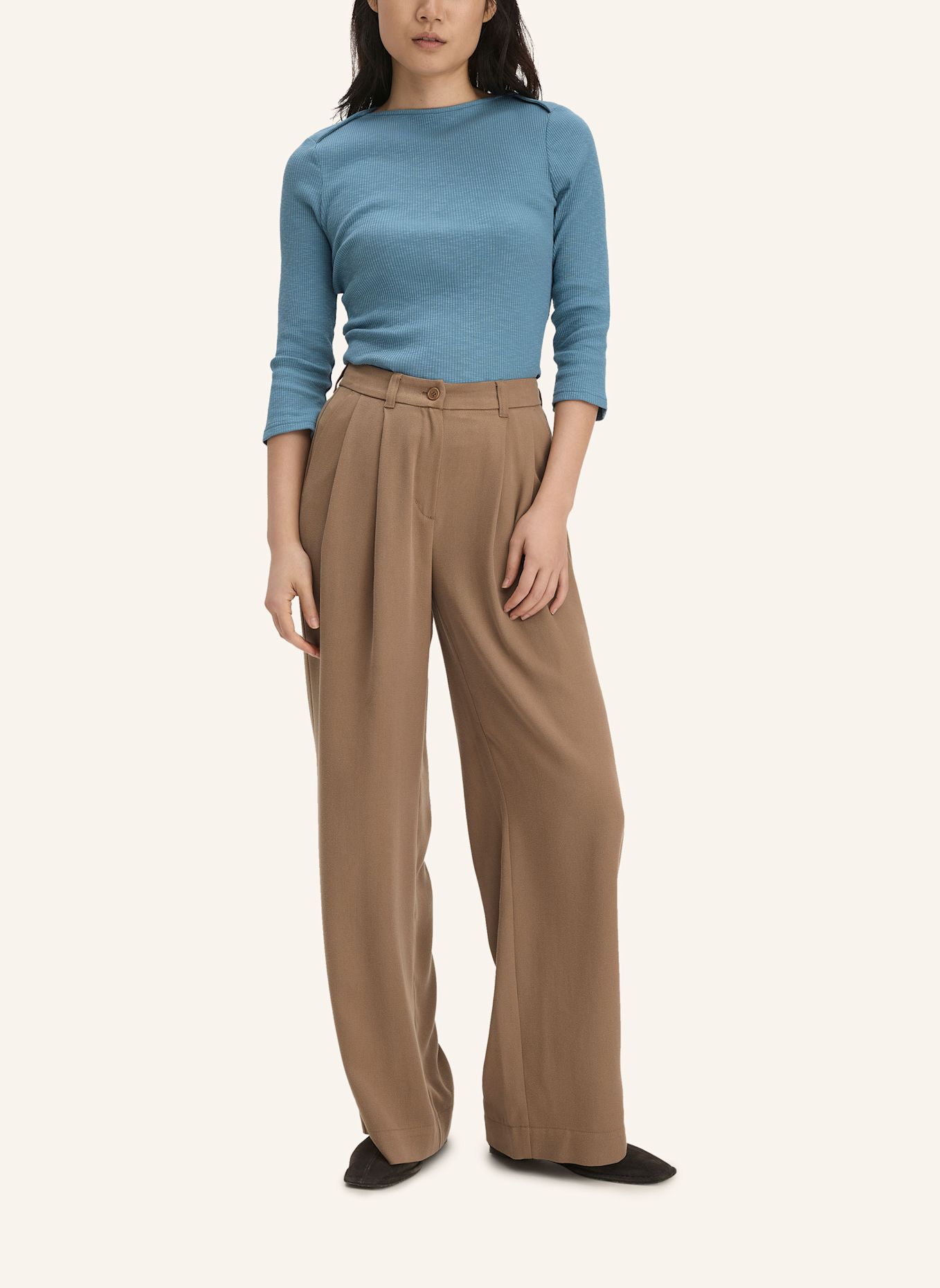 hessnatur hessnatur Boatneck Shirt Slim aus Bio-Baumwolle: BLAU
