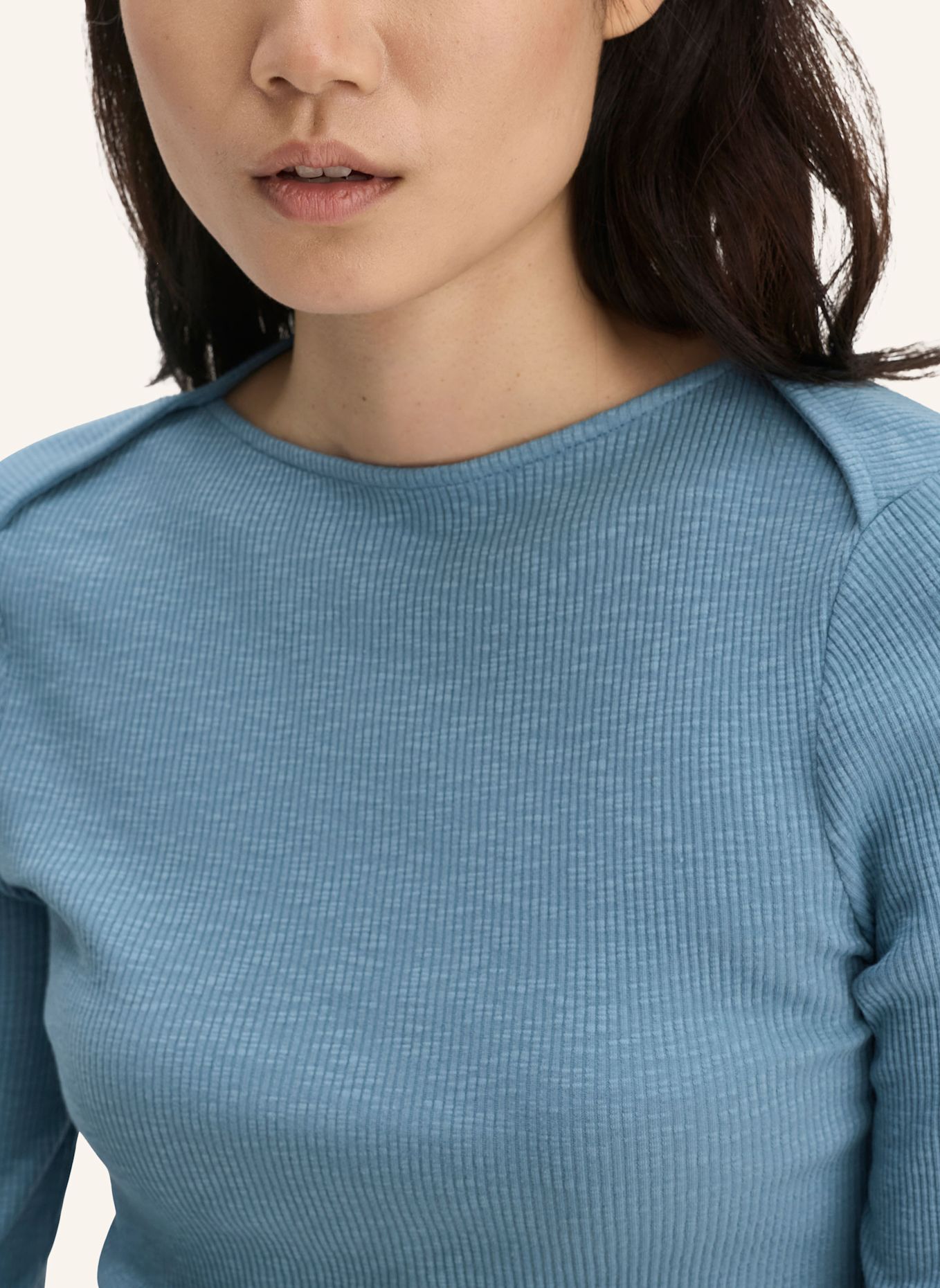 hessnatur hessnatur Boatneck Shirt Slim aus Bio-Baumwolle: BLAU