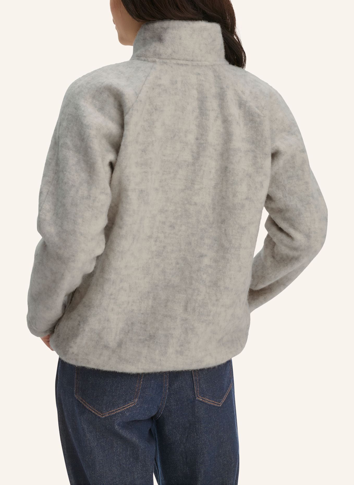 hessnatur hessnatur Wollfleece Troyer Relaxed aus reiner Bio-Merinowolle: GRAU