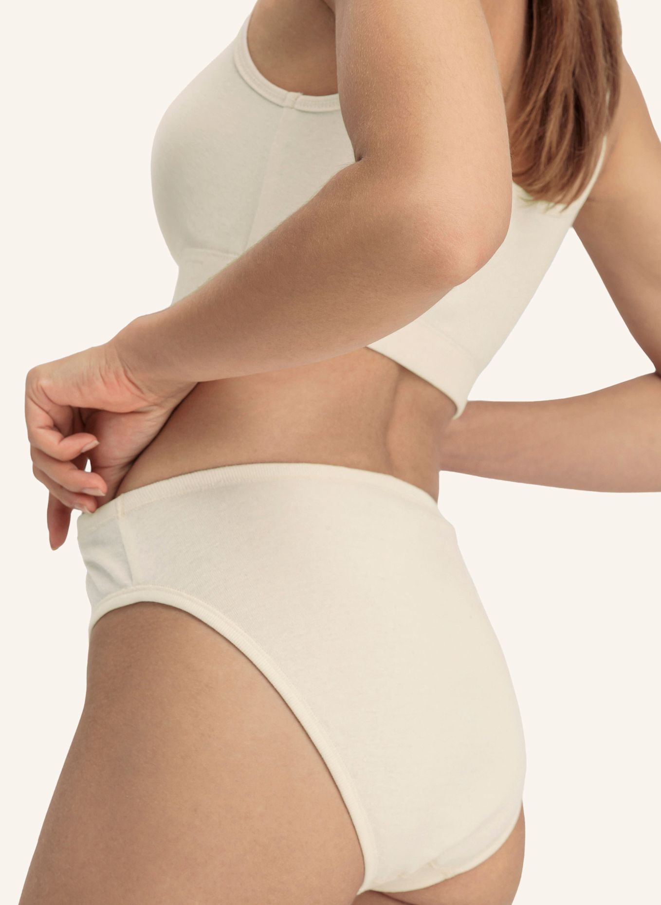hessnatur Taillenslip High Waist 2er-Set: BEIGE
