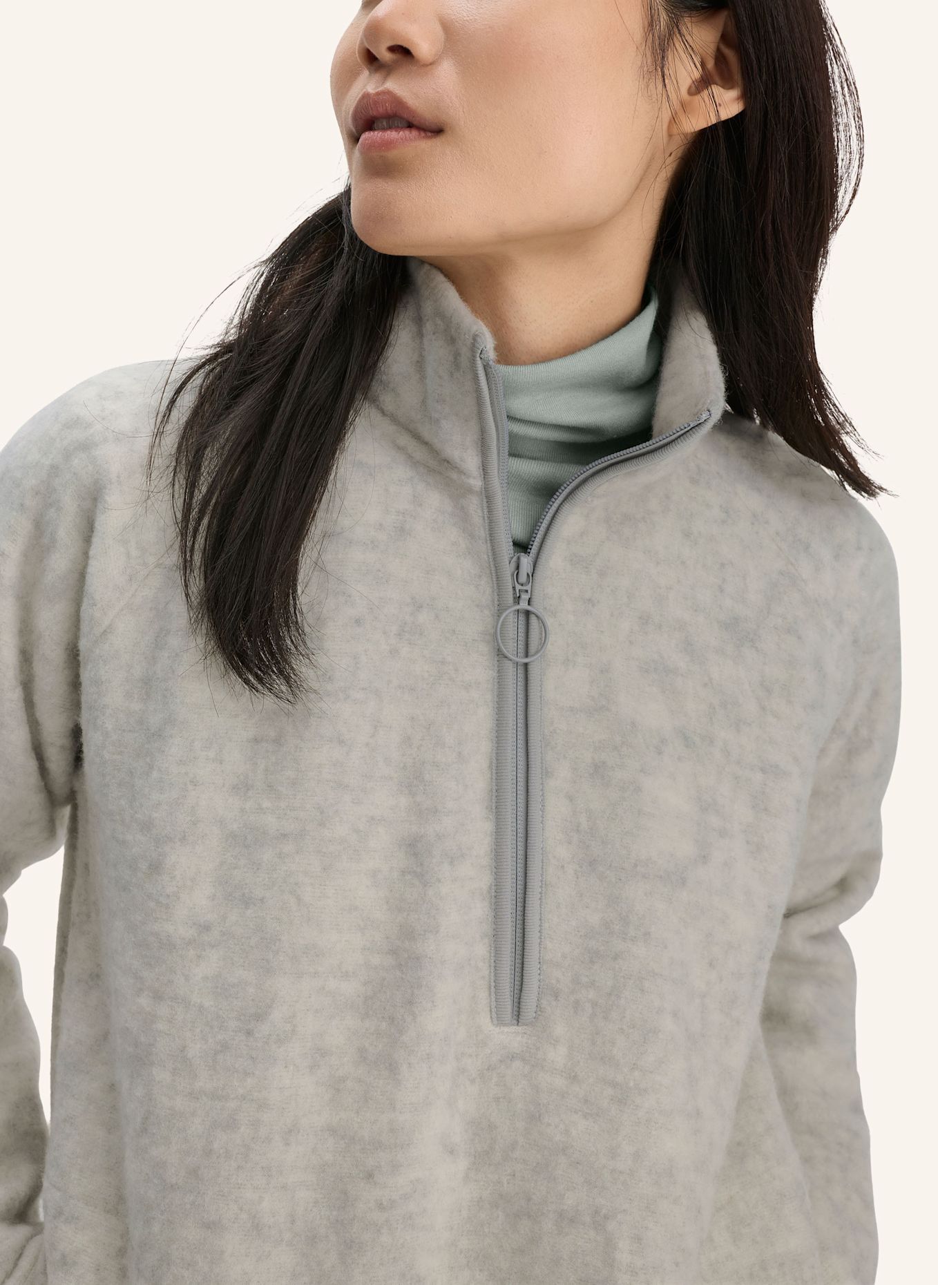 hessnatur hessnatur Wollfleece Troyer Relaxed aus reiner Bio-Merinowolle: GRAU