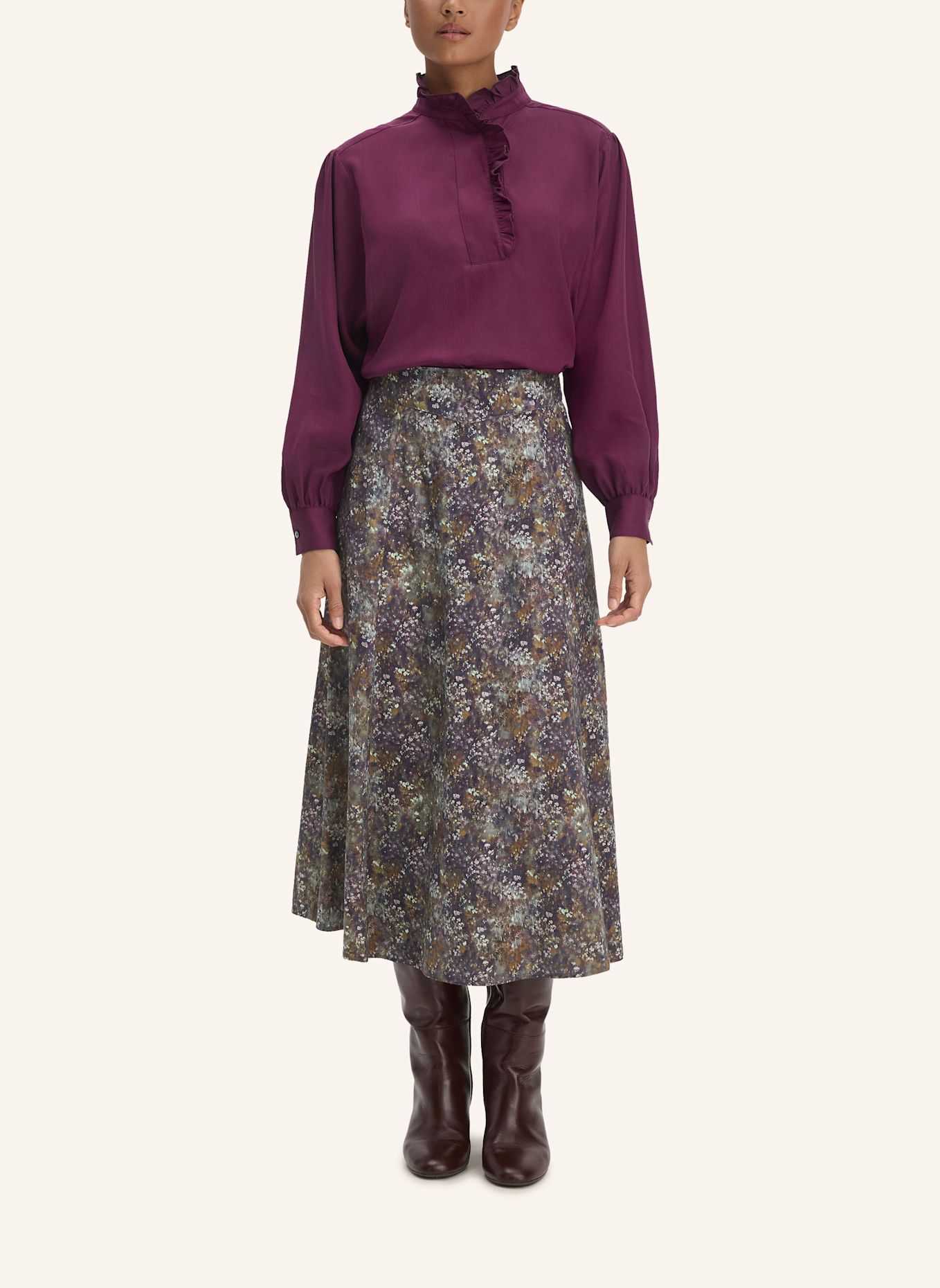 hessnatur hessnatur Rock Midi aus TENCEL™ Lyocell- und LENZING™ ECOVERO™ Viskose: LILA