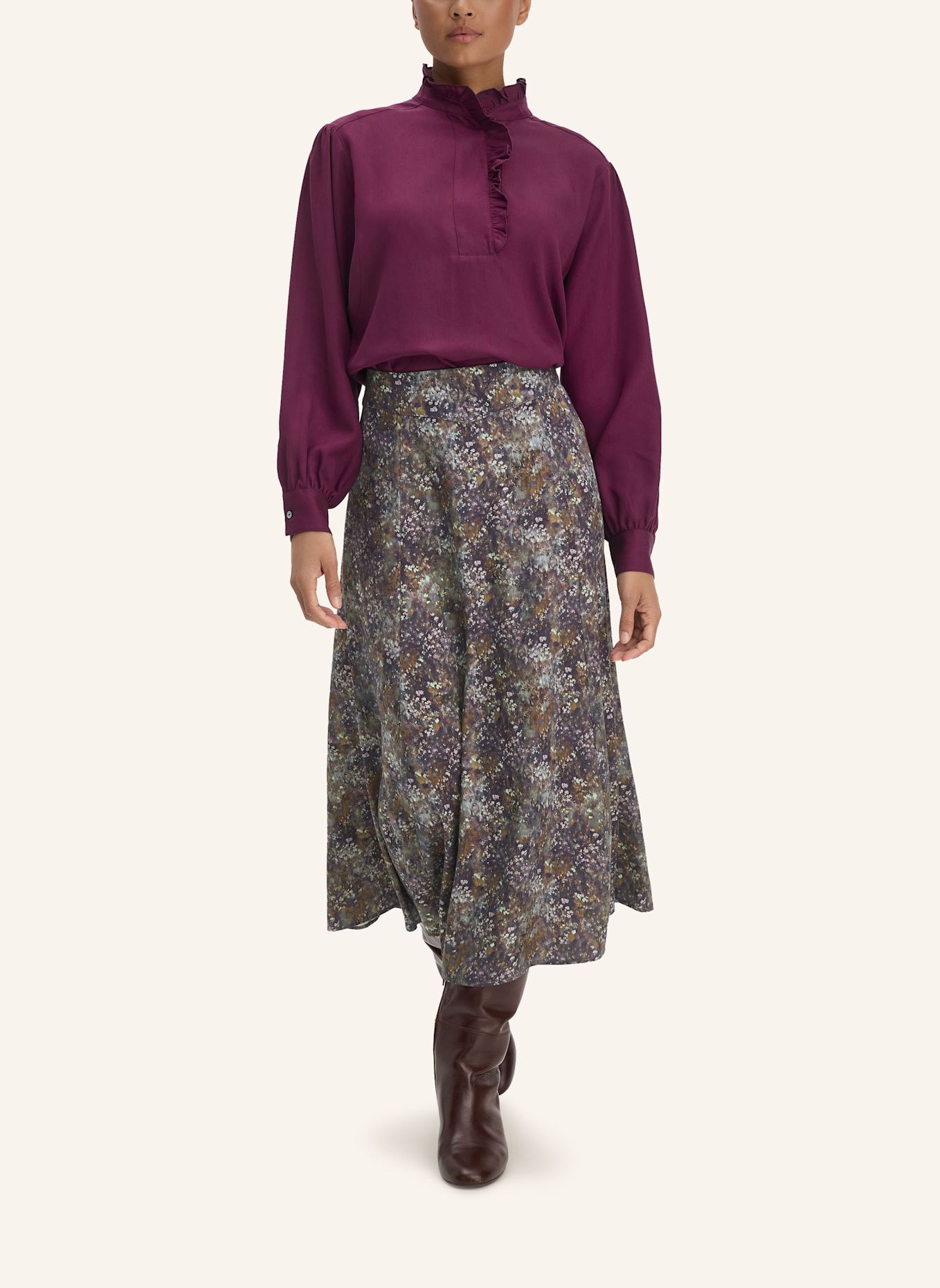 hessnatur hessnatur Rock Midi aus TENCEL™ Lyocell- und LENZING™ ECOVERO™ Viskose: LILA