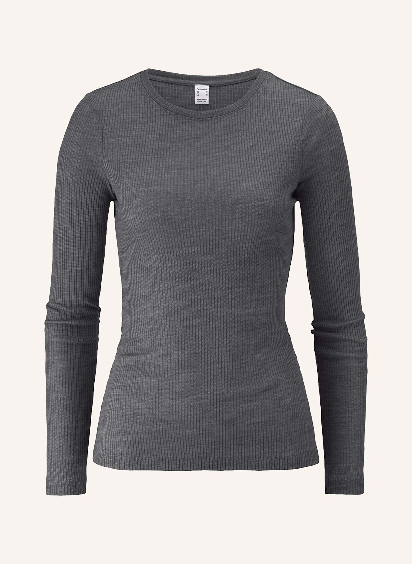 hessnatur hessnatur Longsleeve WARM TOUCH aus Bio-Schurwolle und TENCEL™ Lyocell: GRAU