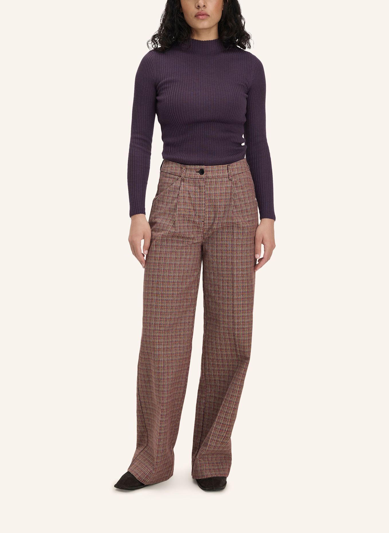 hessnatur hessnatur Tweed-Hose Wide Leg Relaxed aus reiner Bio-Baumwolle: ROSA