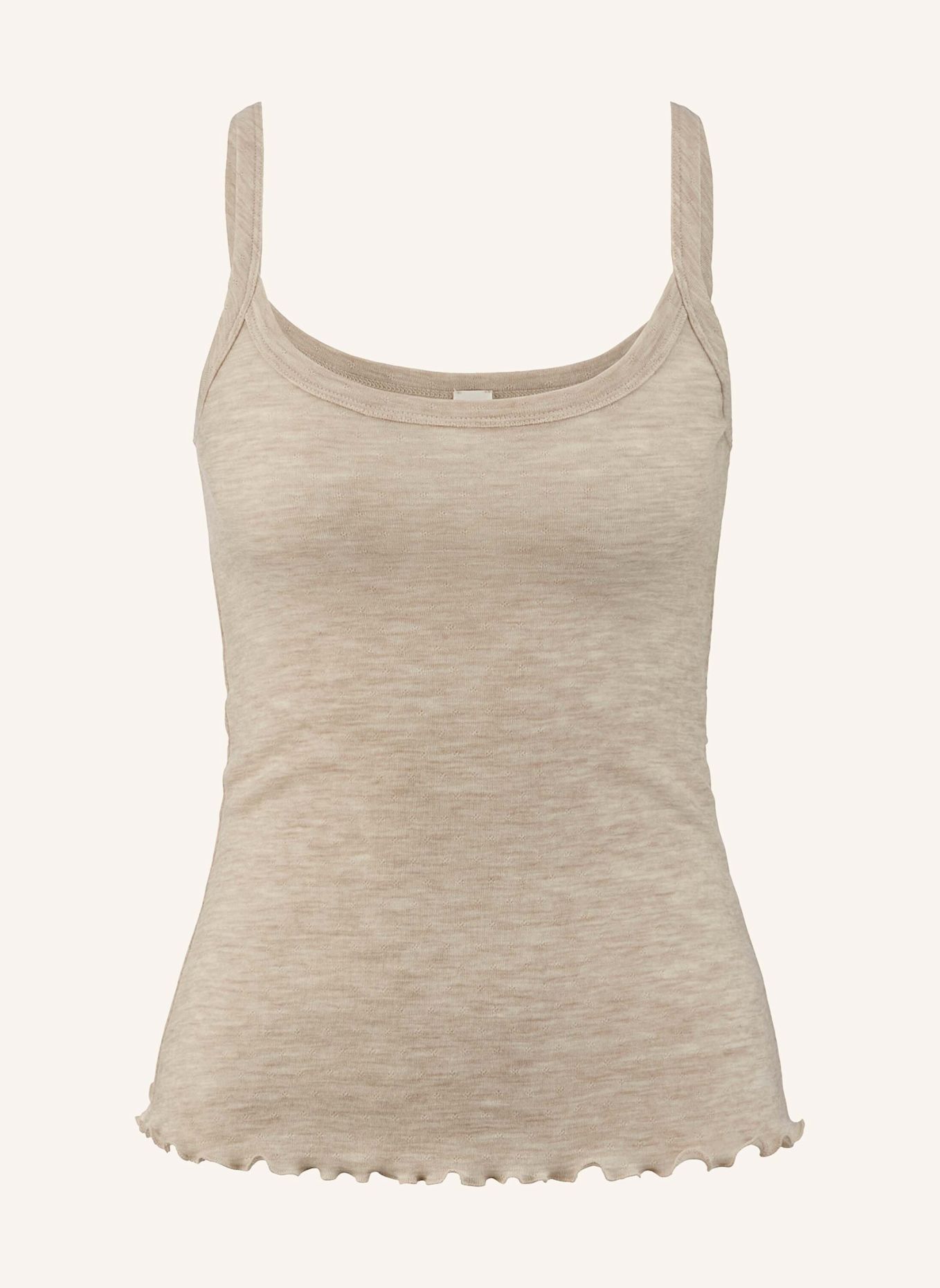 hessnatur hessnatur Spaghetti Top Pointelle aus reiner Bio-Merinowolle: BEIGE