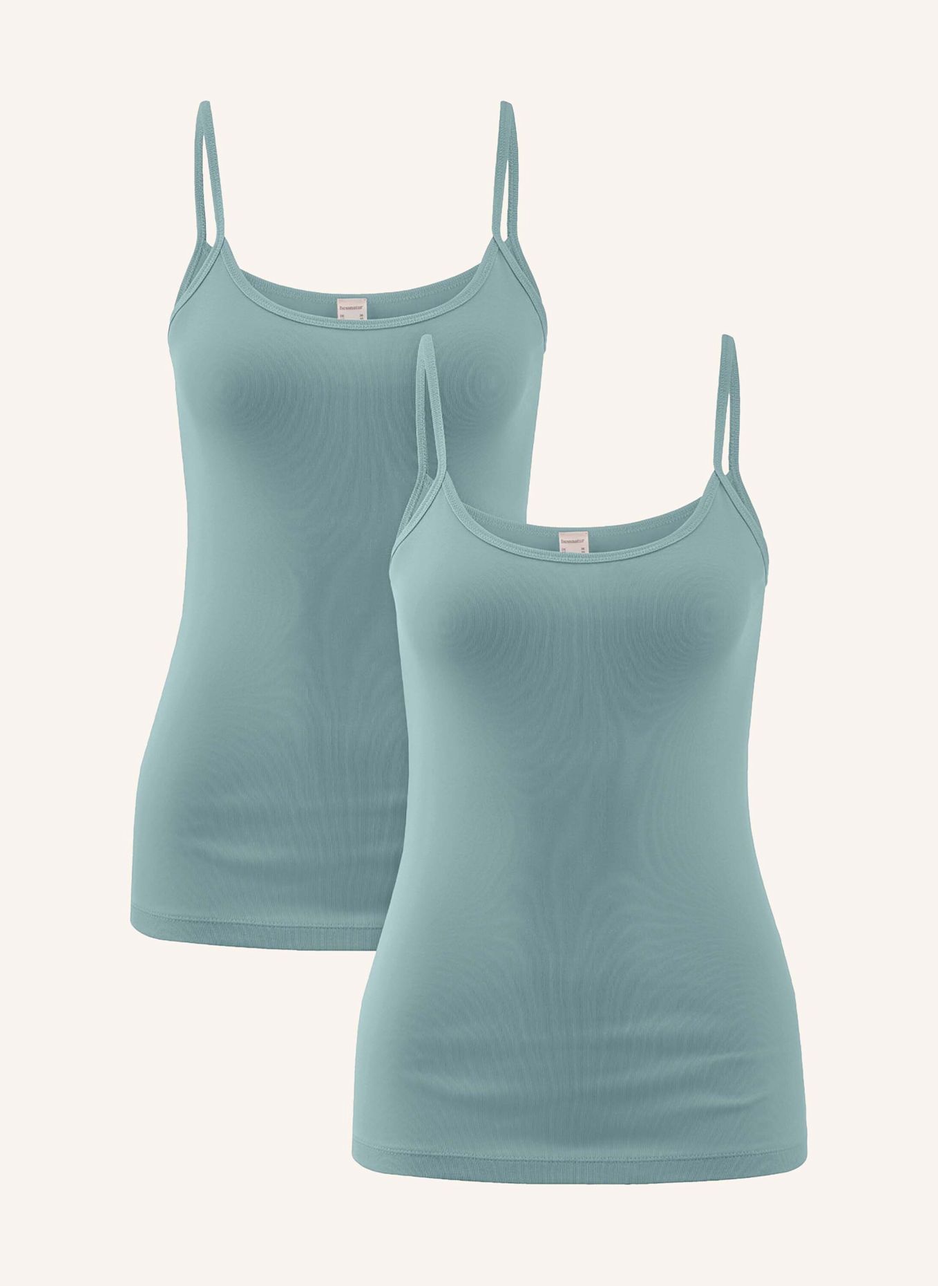 hessnatur Spaghetti Top Fitted 2er-Set: BLAU