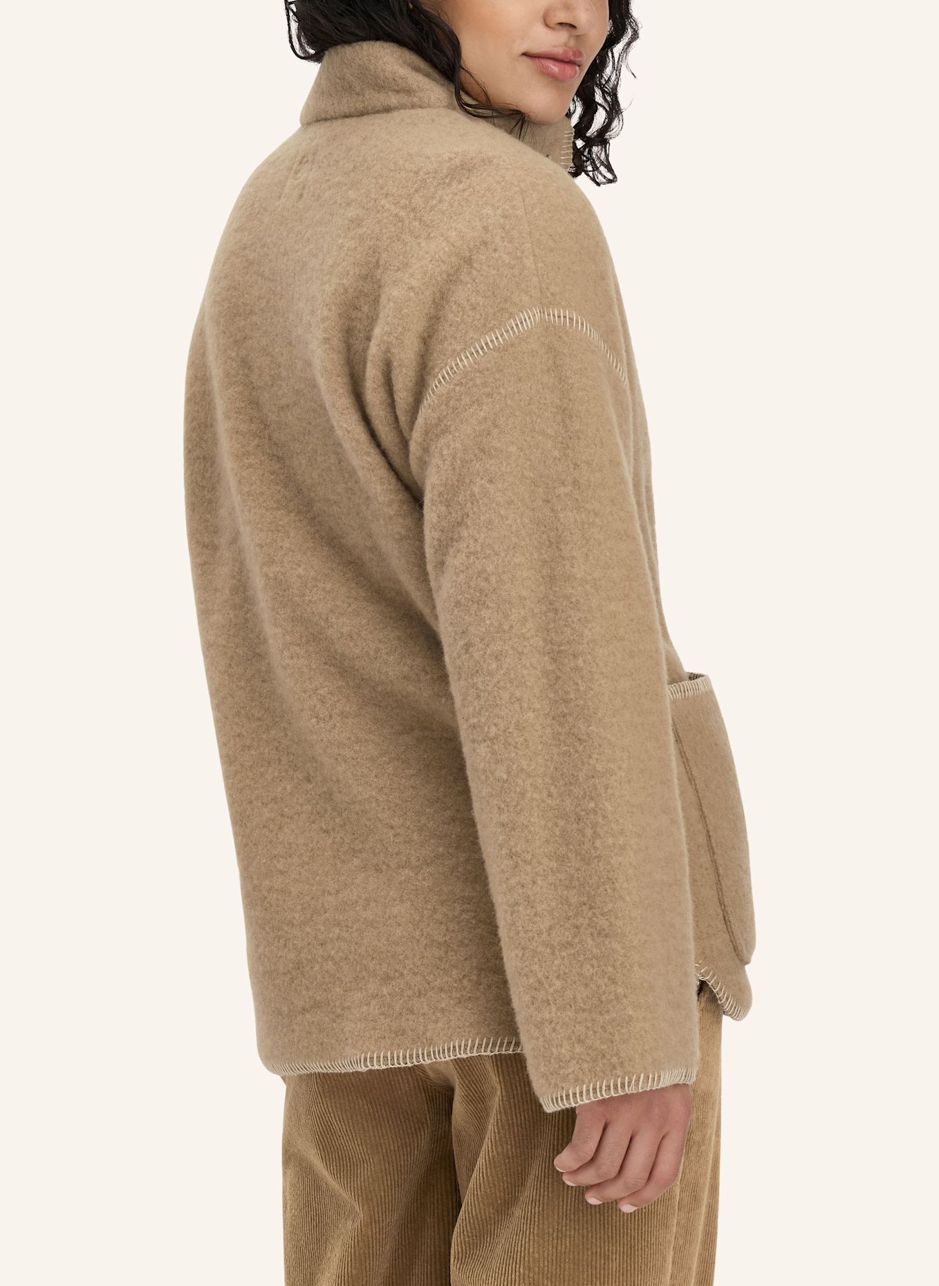 hessnatur hessnatur Wollfleece Jacke Boho Oversize aus reiner Bio-Merinowolle: BRAUN