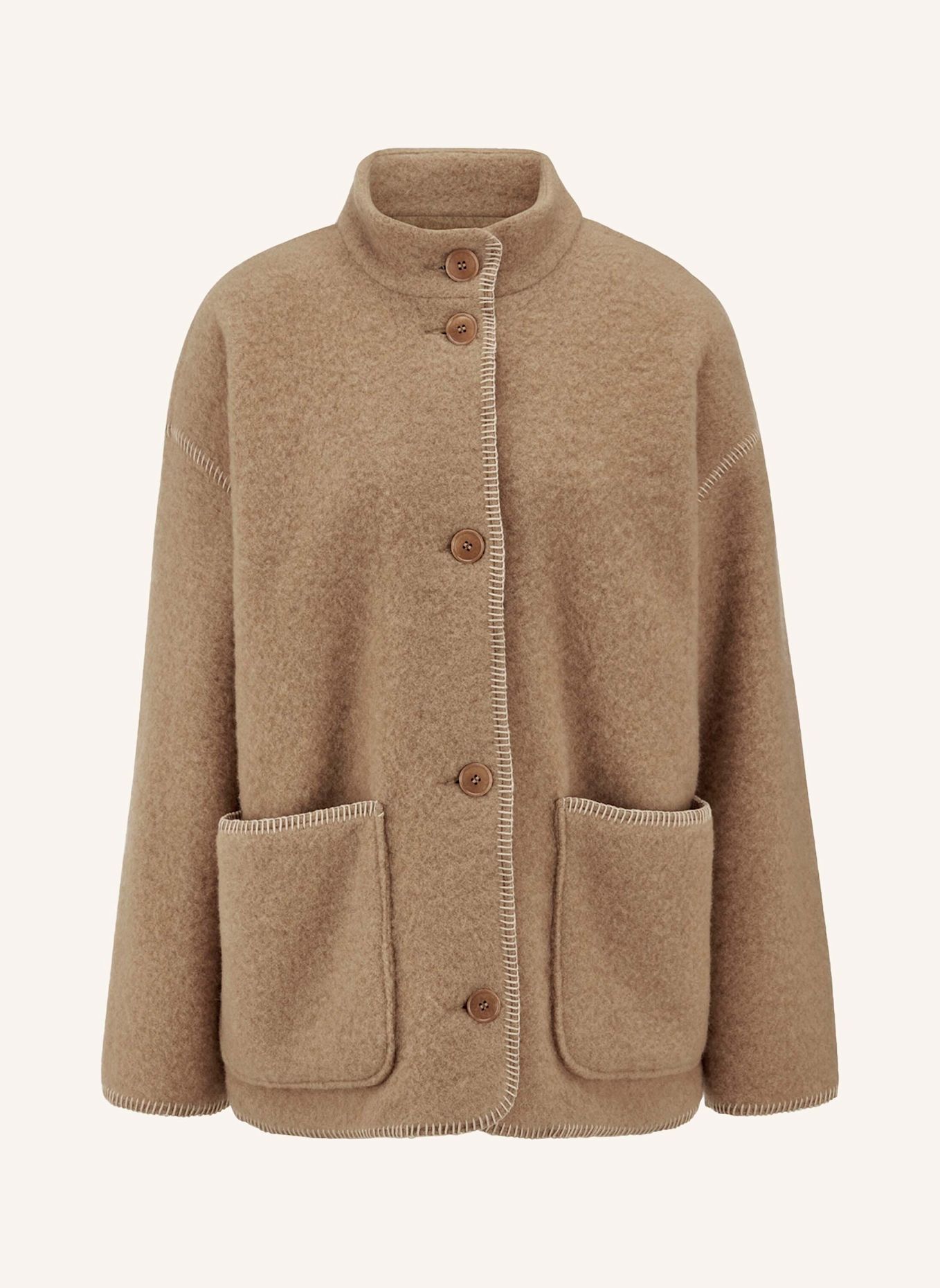hessnatur hessnatur Wollfleece Jacke Boho Oversize aus reiner Bio-Merinowolle: BRAUN