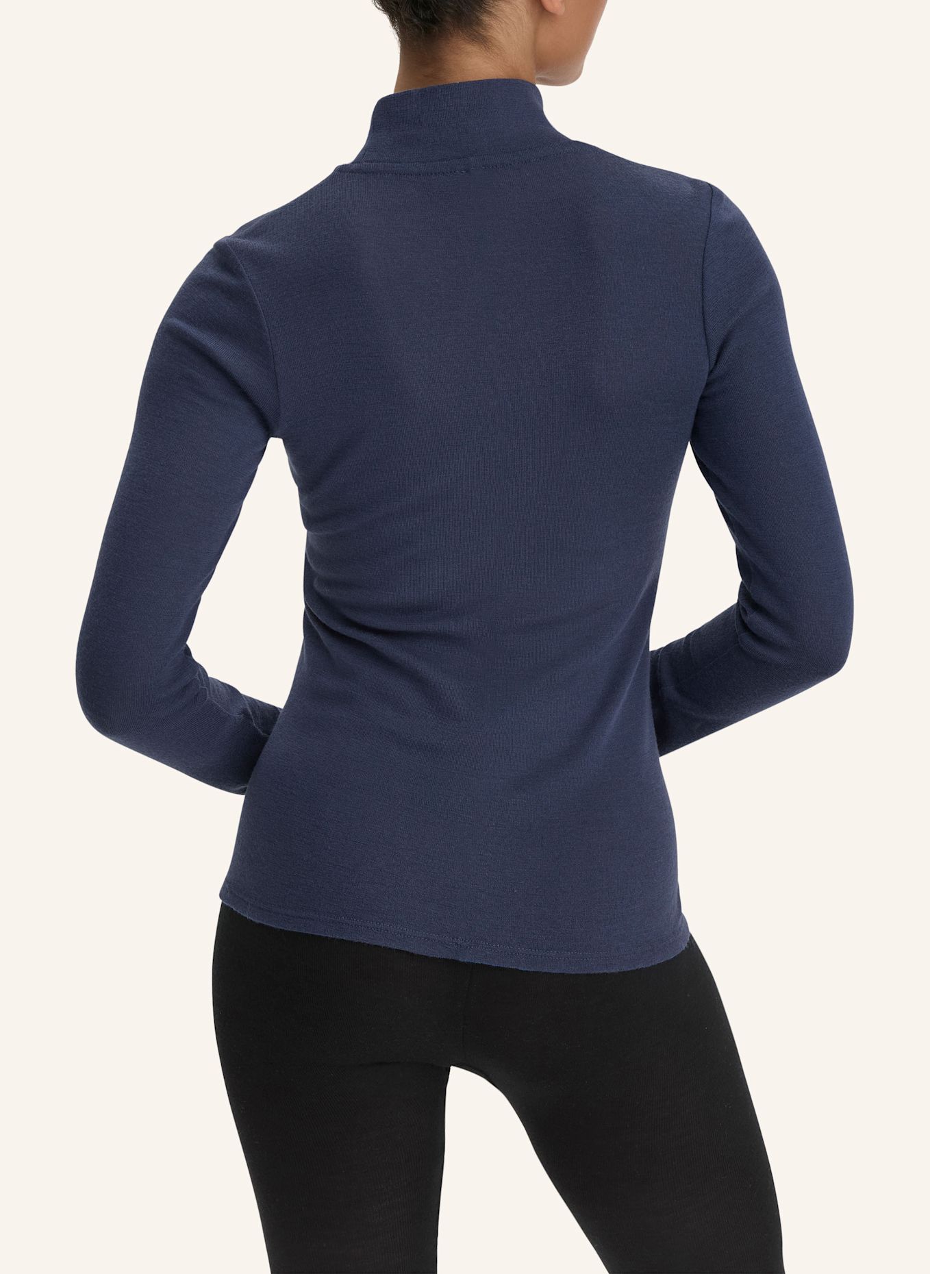 hessnatur hessnatur Rollkragen-Longsleeve Fitted aus Schurwolle und Seide: BLAU