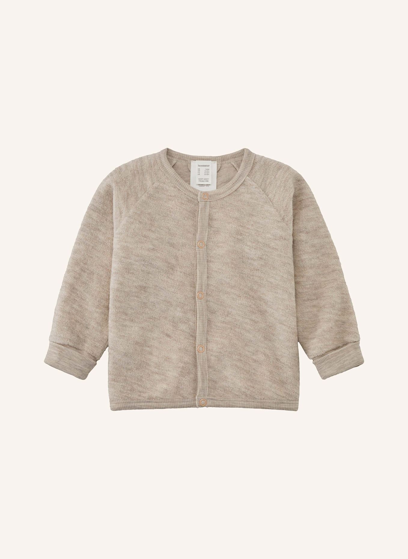 hessnatur hessnatur Wollfrottee Jacke aus reiner Bio-Merinowolle: BEIGE