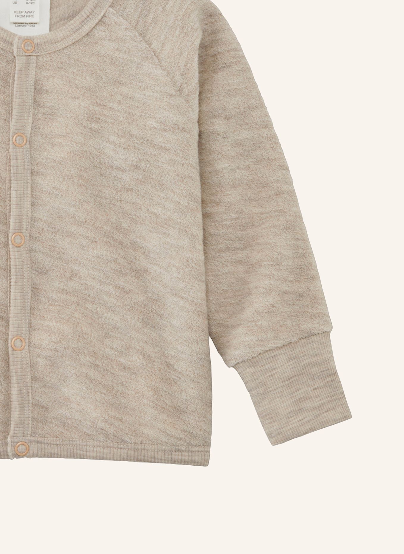 hessnatur hessnatur Wollfrottee Jacke aus reiner Bio-Merinowolle: BEIGE