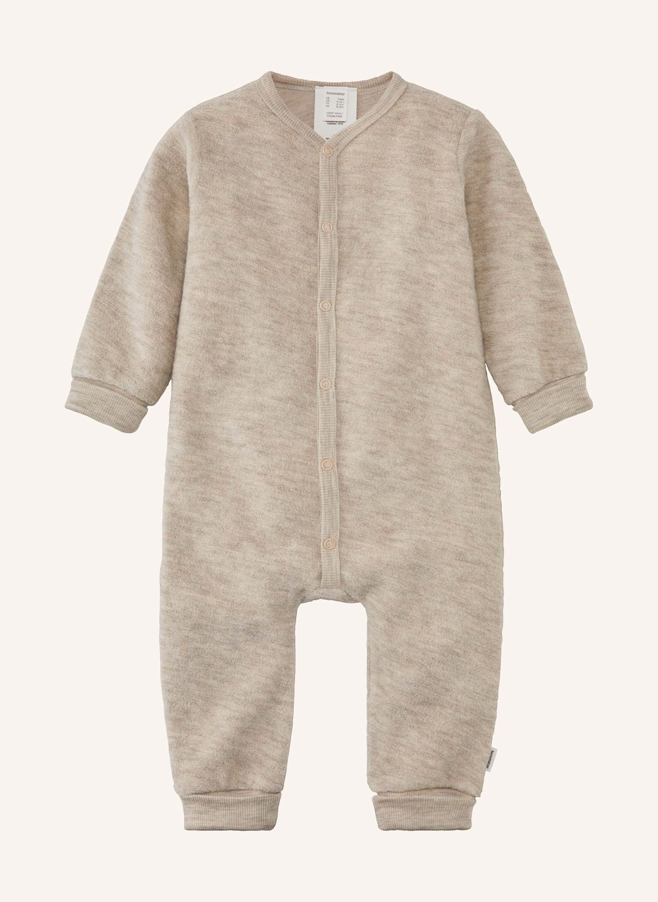 hessnatur hessnatur Wollfrottee Overall aus reiner Bio-Merinowolle: BEIGE