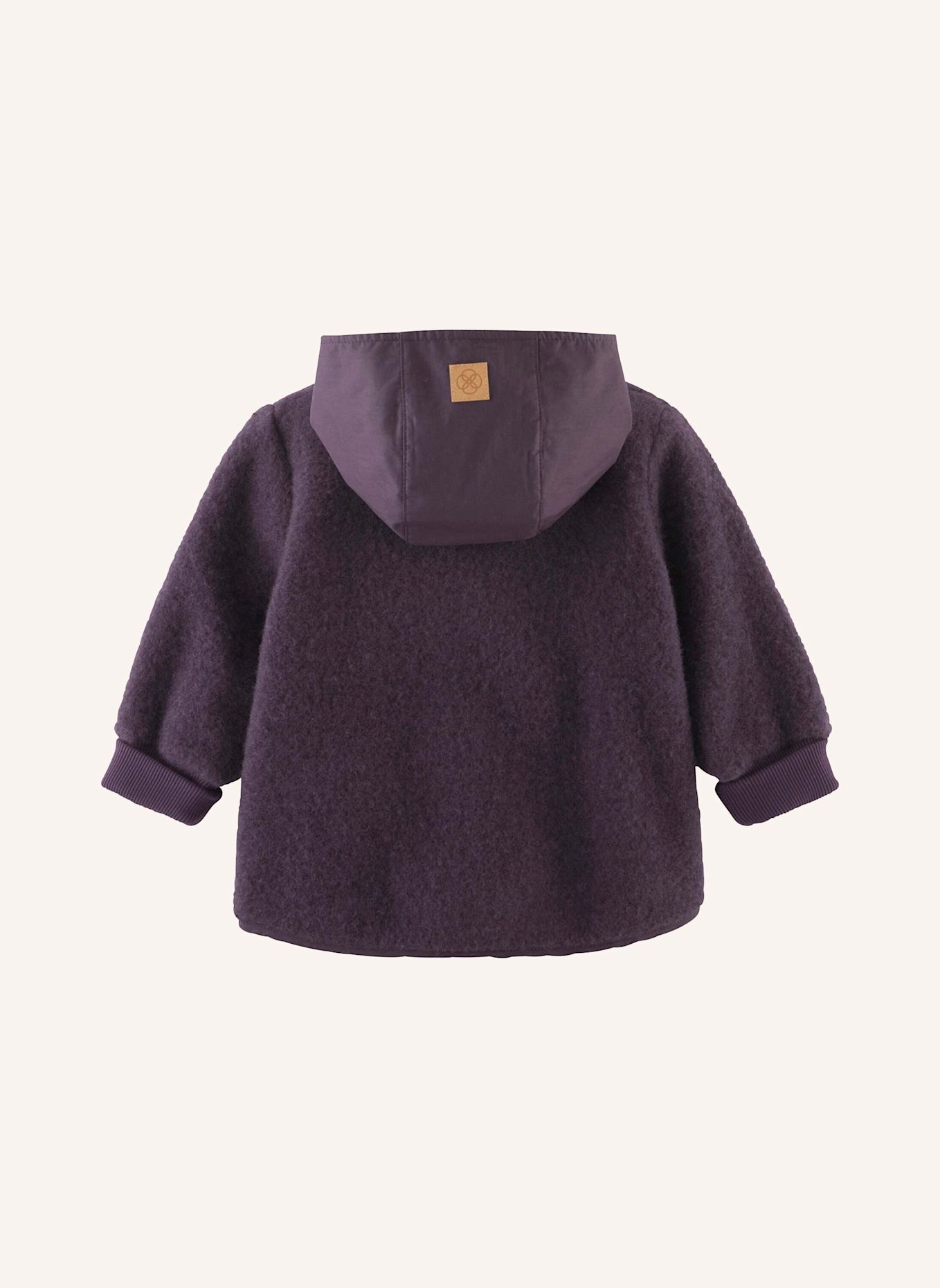 hessnatur hessnatur Wollfleece-Jacke mit Patch aus Bio-Merinowolle: LILA