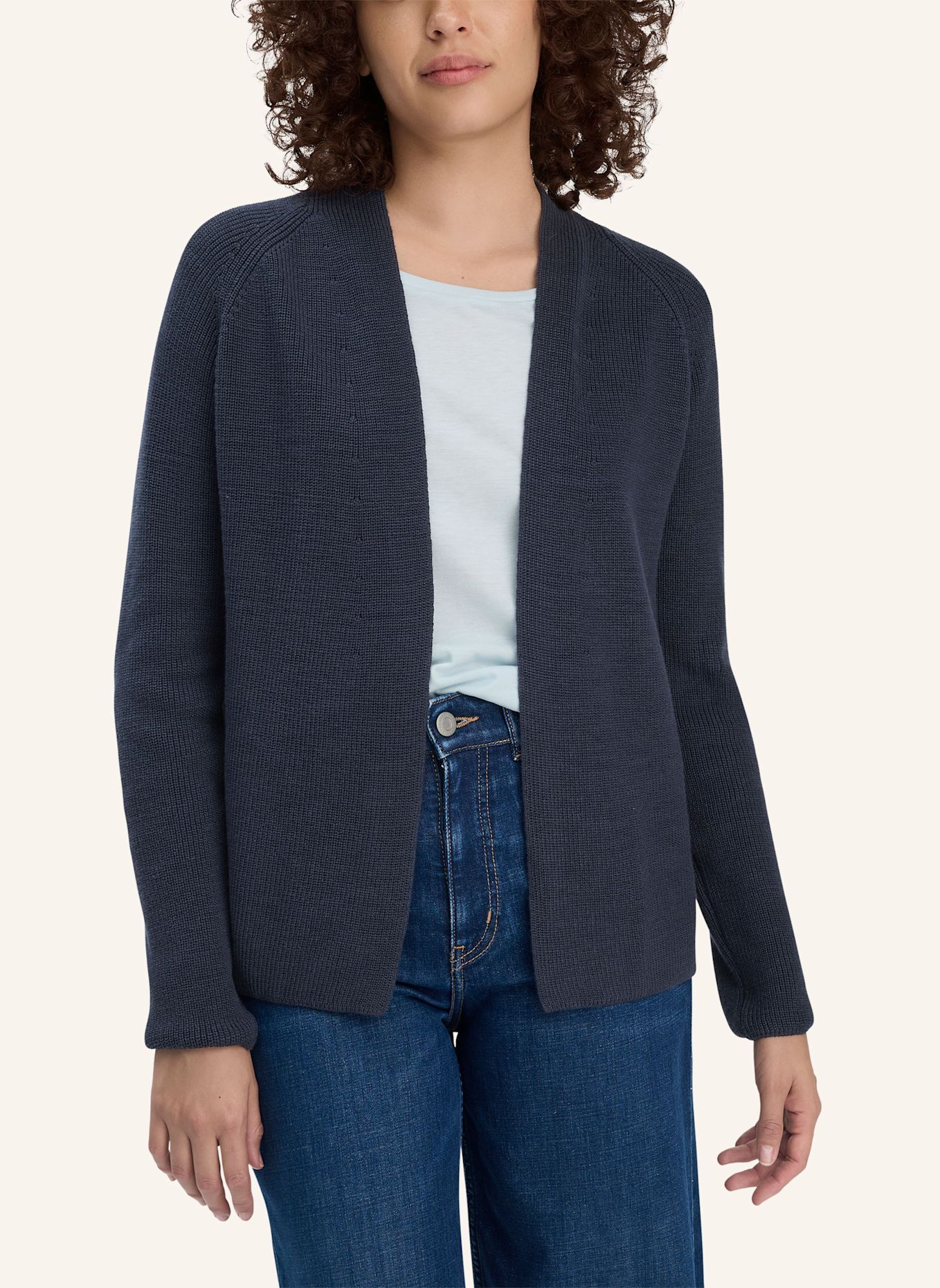 hessnatur hessnatur Strick Jacke Regular aus reiner Bio-Baumwolle: BLAU