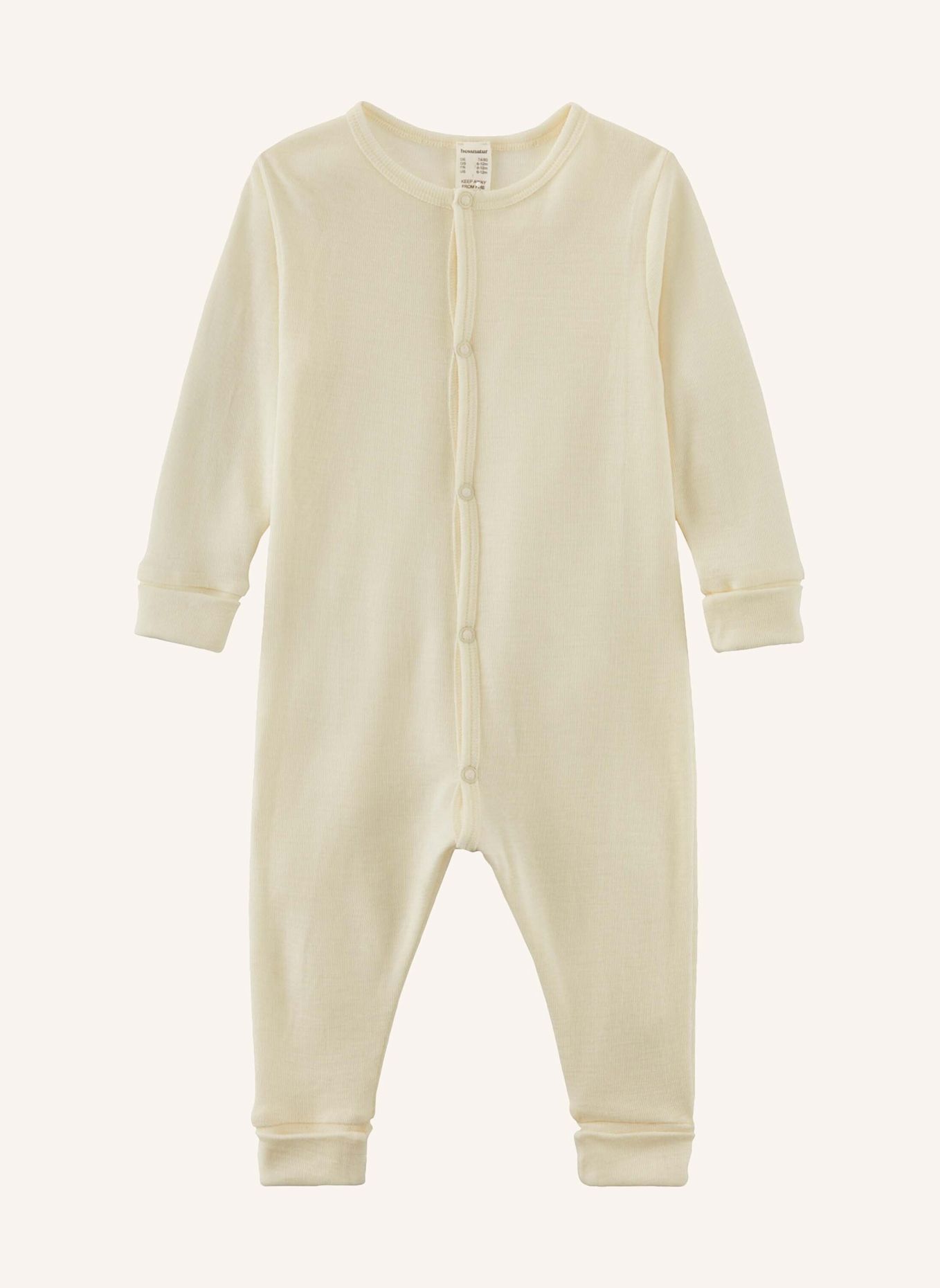 hessnatur hessnatur Schlafoverall aus Bio-Merinowolle mit Seide: BEIGE
