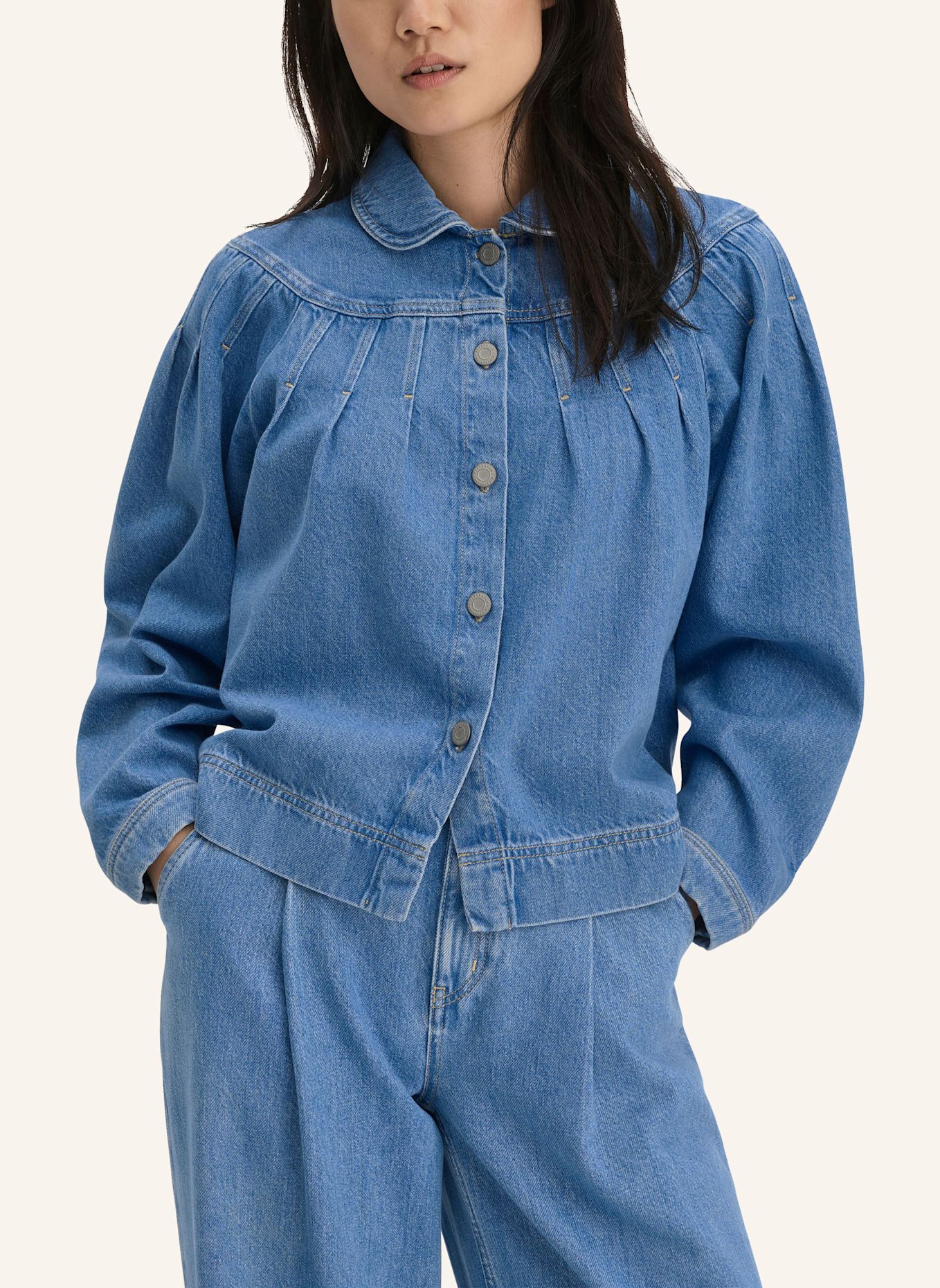 hessnatur hessnatur Jeansjacke Relaxed aus Bio-Baumwolle mit TENCEL™ Lyocell: BLAU
