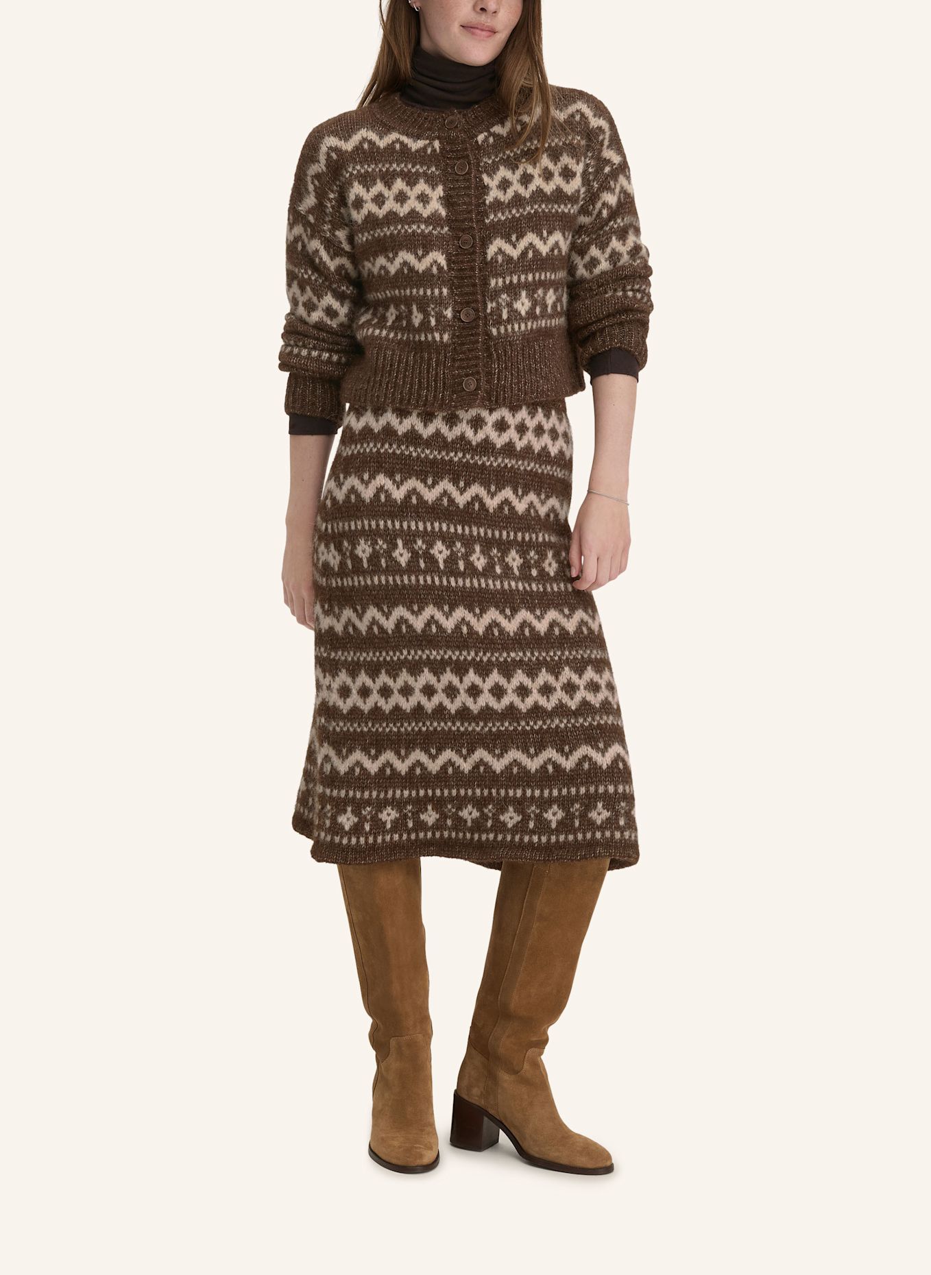 hessnatur hessnatur Strickjacke Relaxed aus Alpaka mit Bio-Baumwolle: BRAUN