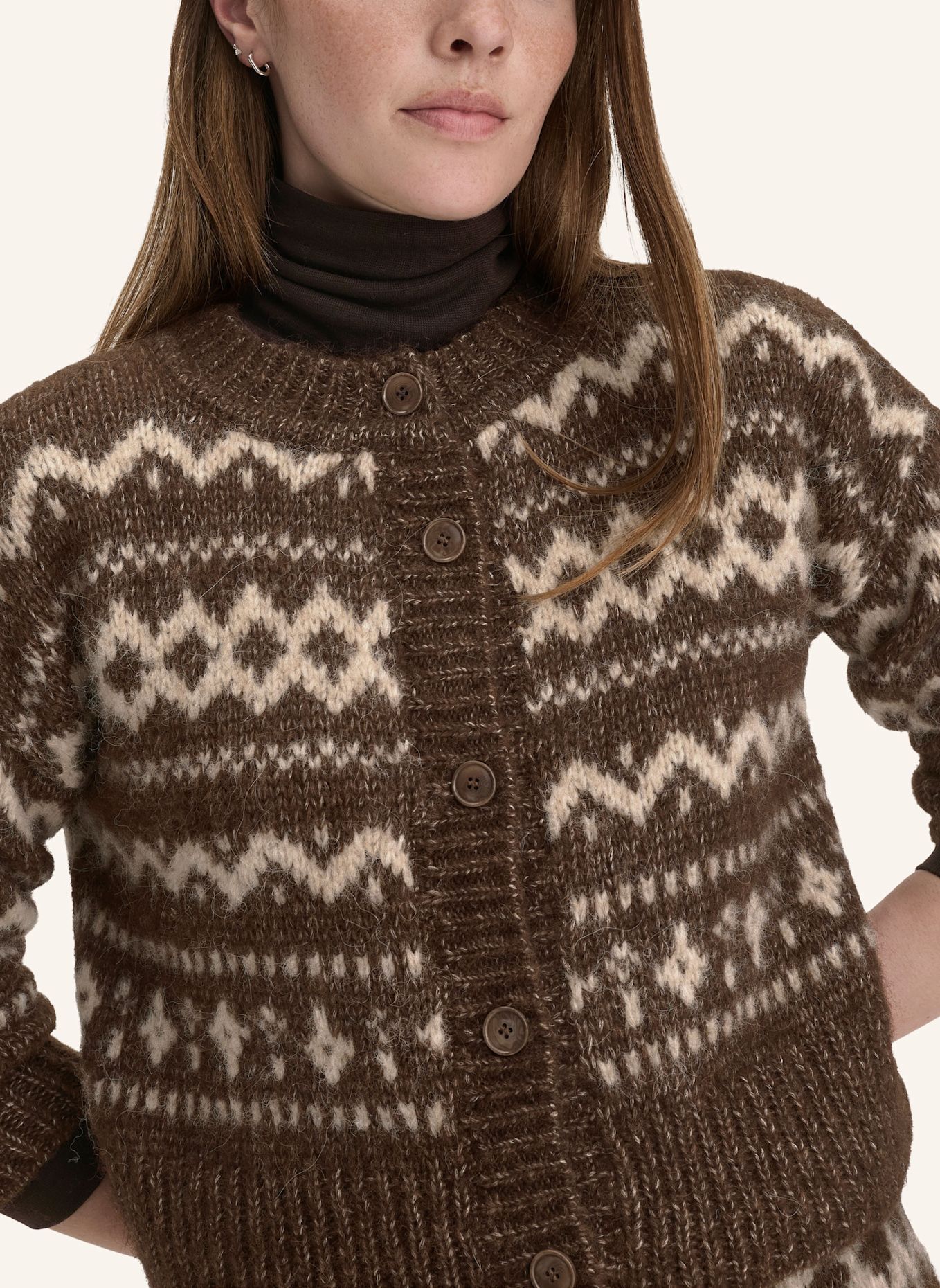 hessnatur hessnatur Strickjacke Relaxed aus Alpaka mit Bio-Baumwolle: BRAUN