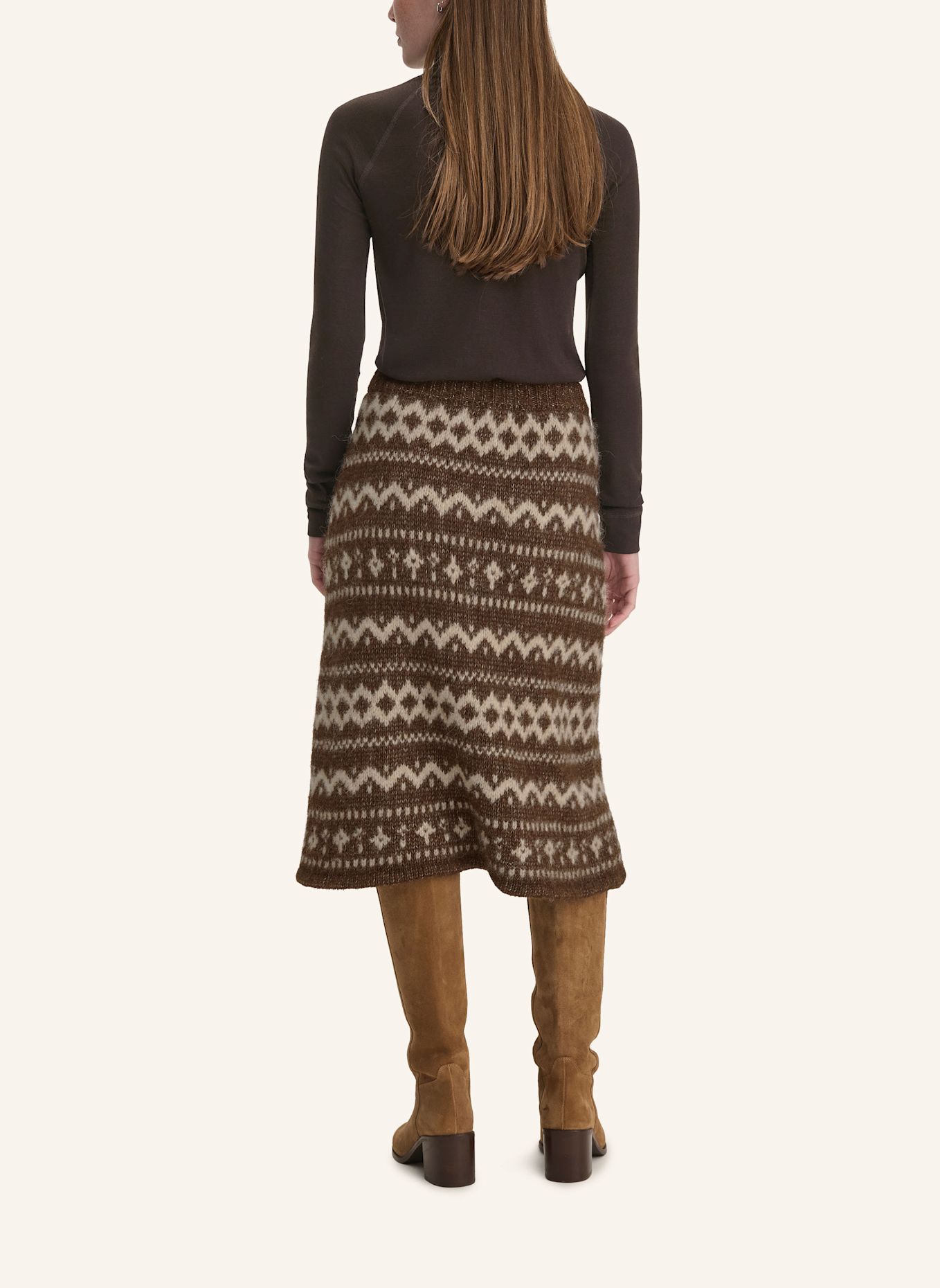 hessnatur hessnatur Strickrock Relaxed aus Alpaka mit Bio-Baumwolle: BRAUN