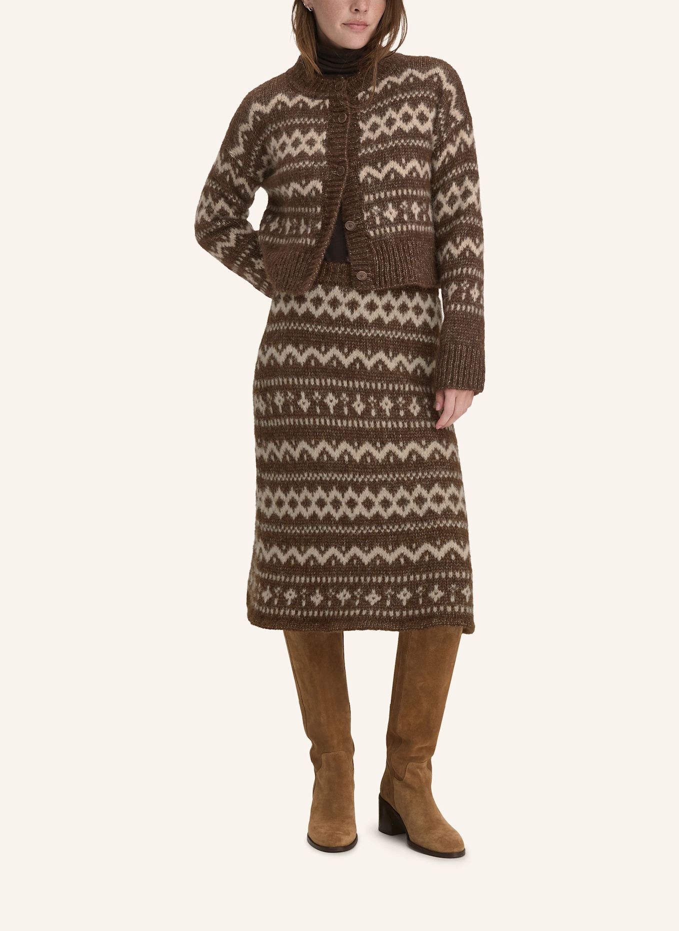 hessnatur hessnatur Strickrock Relaxed aus Alpaka mit Bio-Baumwolle: BRAUN