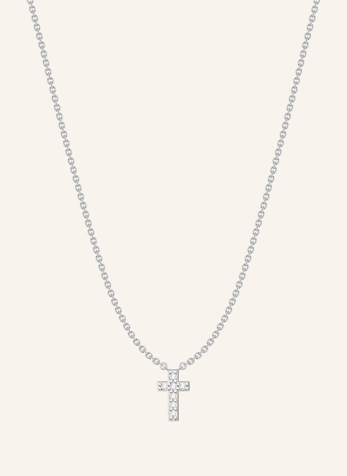 SABOTEUR Halskette Kreuz, Farbe: WEISSGOLD (Bild 1)