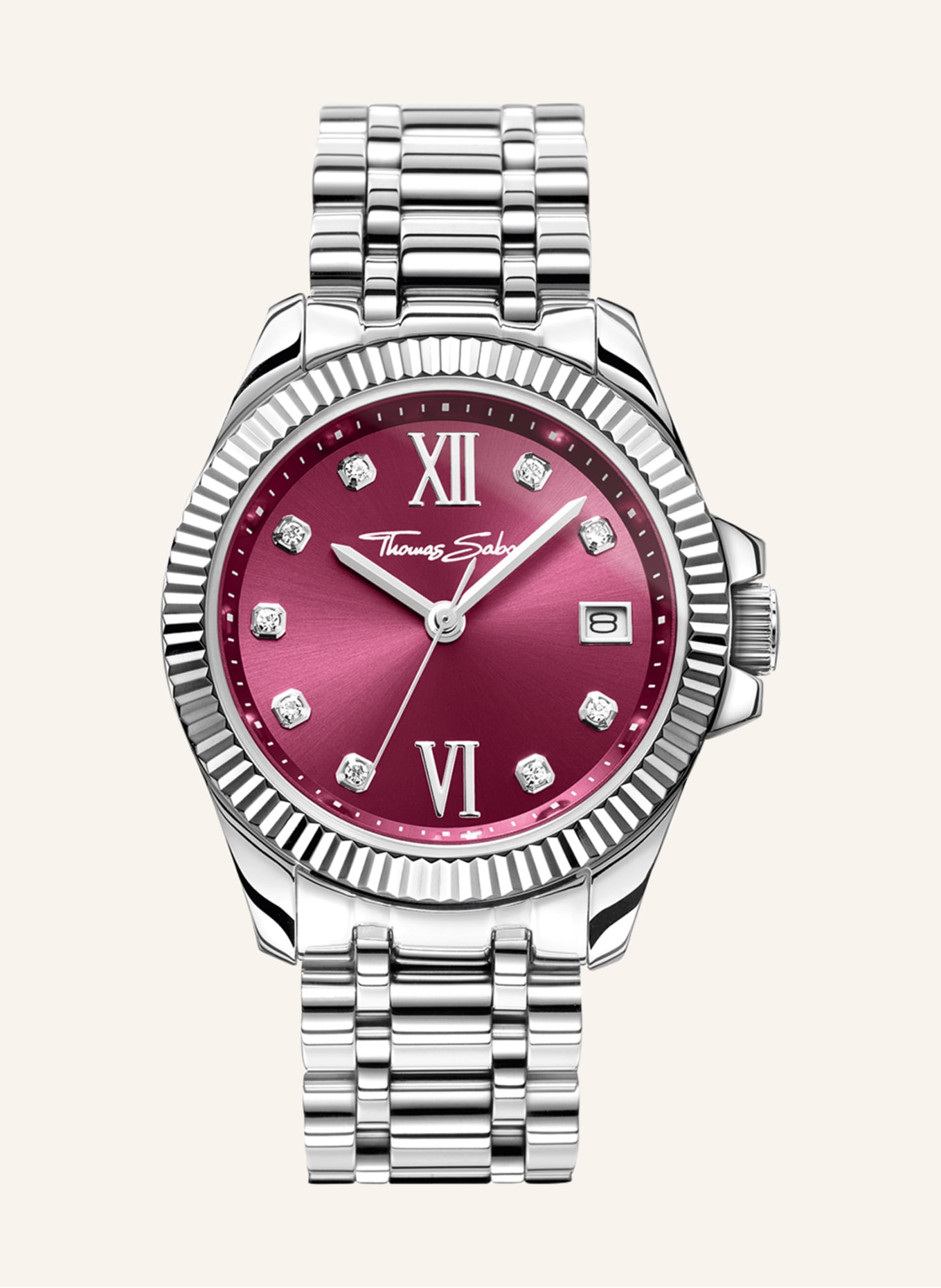 THOMAS SABO Damenuhr: SILBER/ ROT