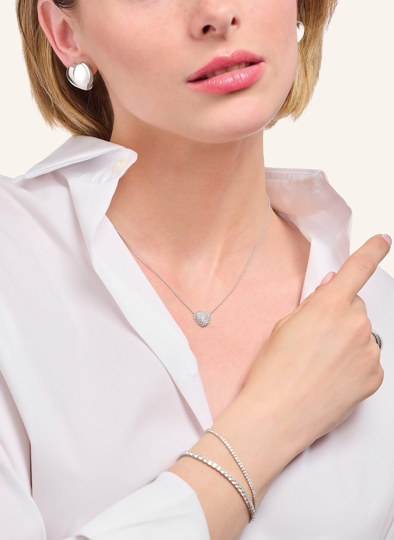 THOMAS SABO Kette: SILBER/ WEISS