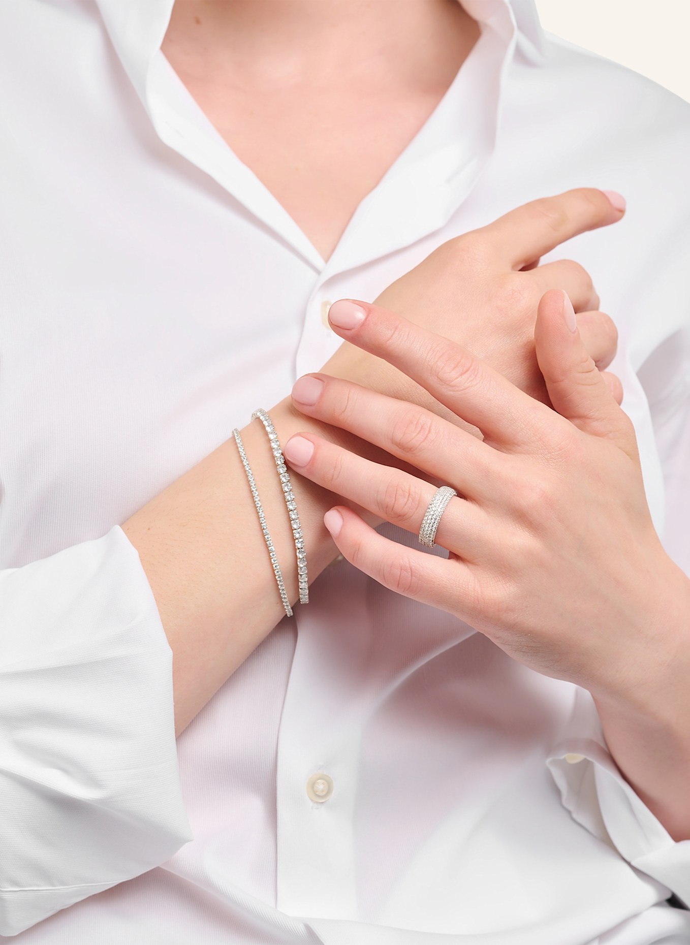 THOMAS SABO Ring: SILBER/ WEISS