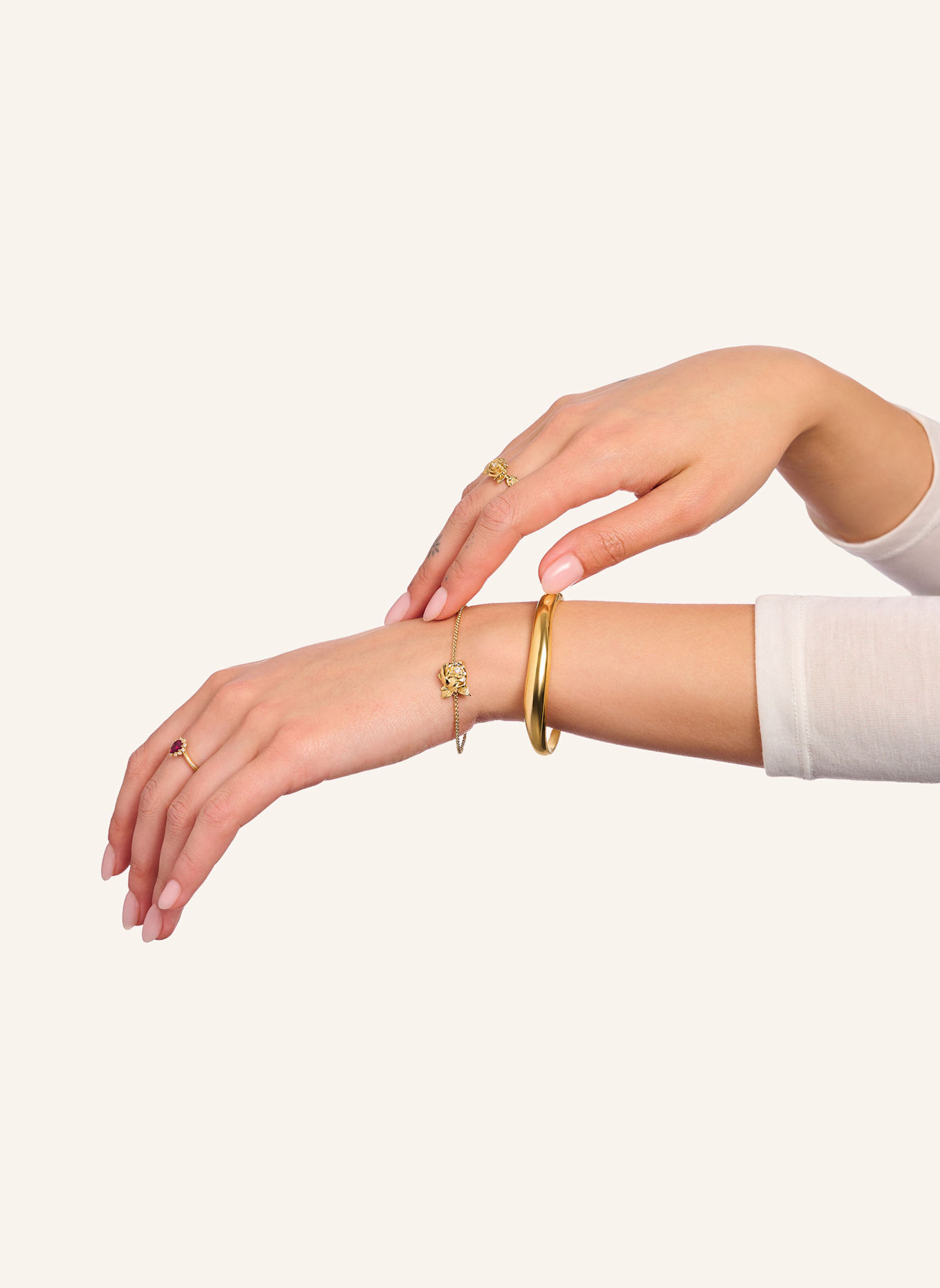 THOMAS SABO Armband: WEISS/ GOLD