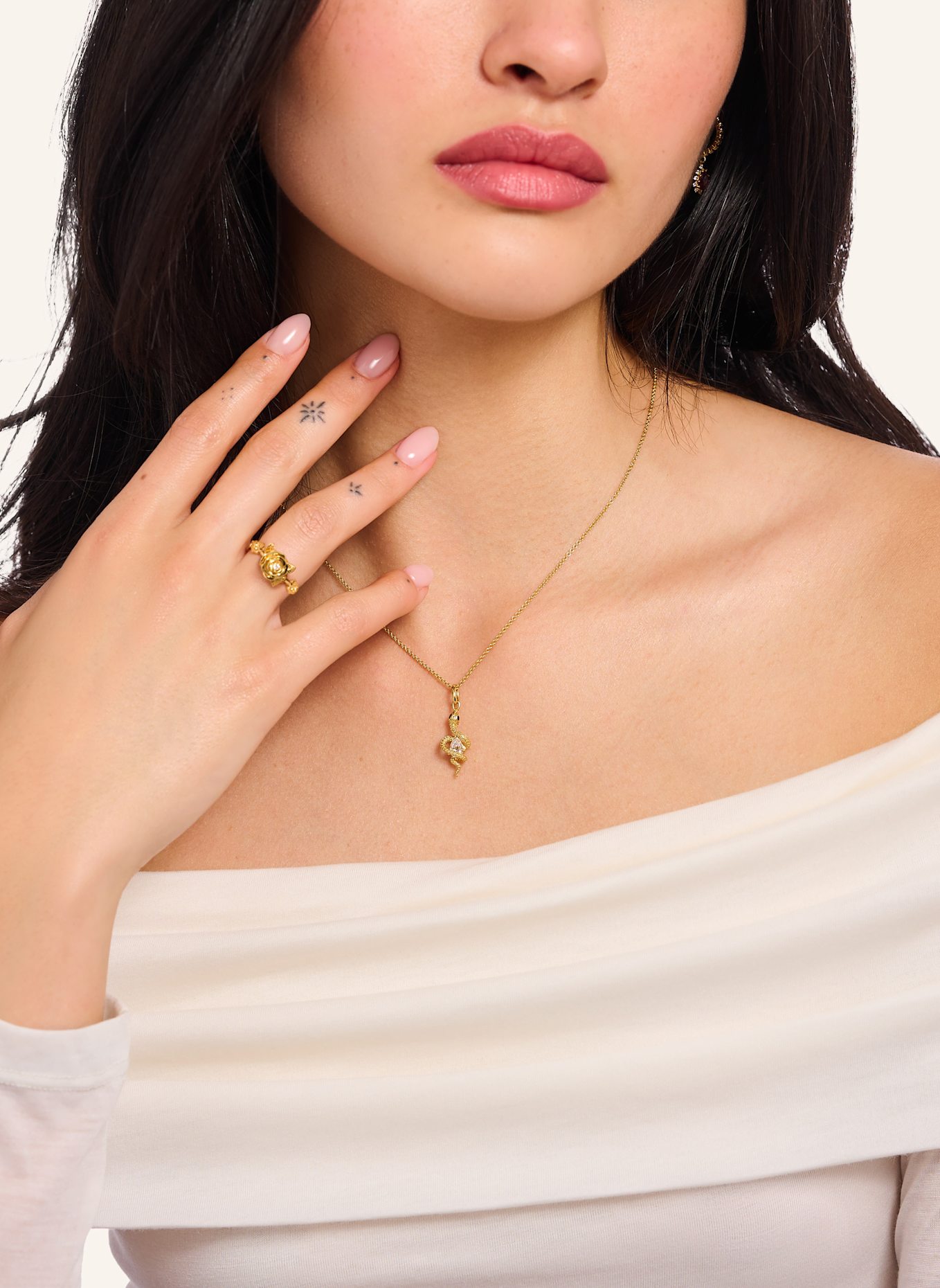 THOMAS SABO Kette: GOLD/ WEISS/ SCHWARZ