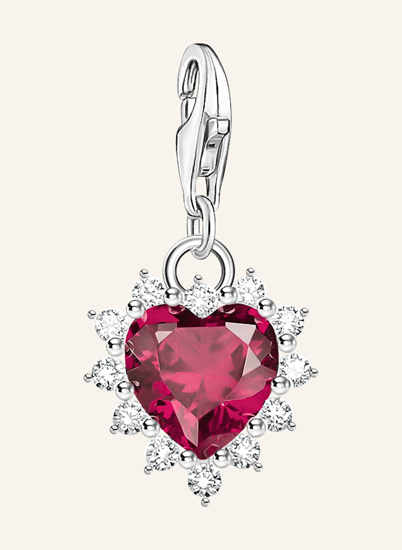 THOMAS SABO Charm-Anhänger: SILBER/ WEISS/ ROT