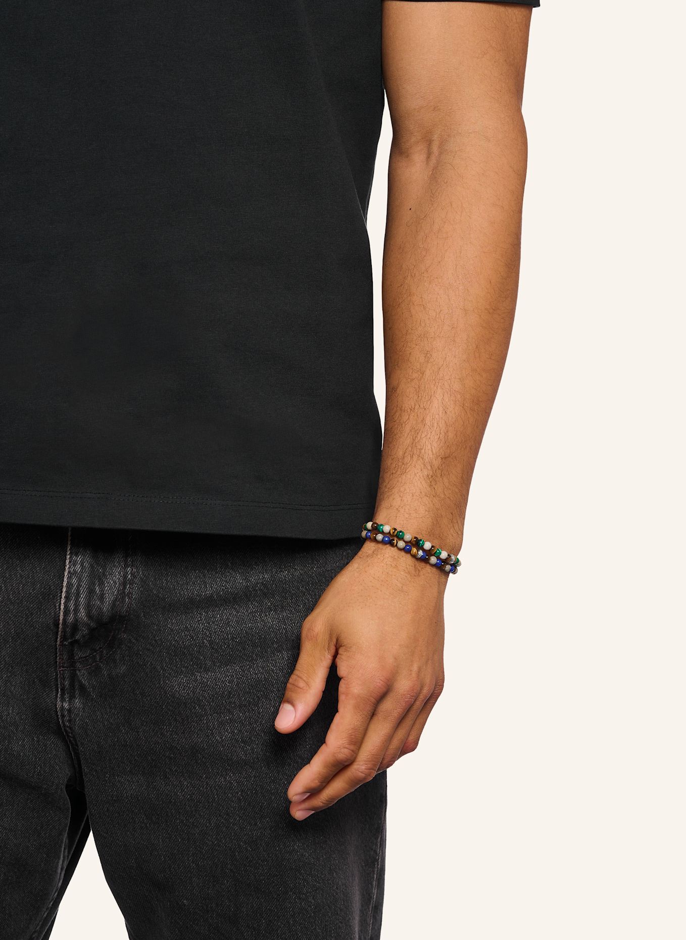 THOMAS SABO Armband: GRÜN/ BRAUN/ BEIGE/ SILBER