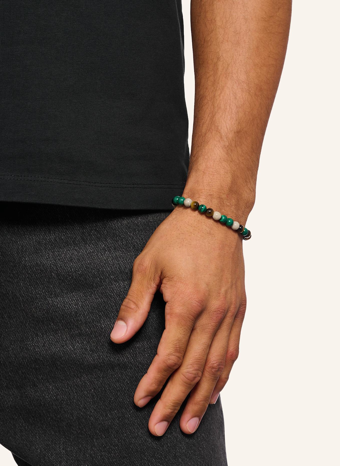 THOMAS SABO Armband: GRÜN/ BEIGE/ BRAUN/ SILBER