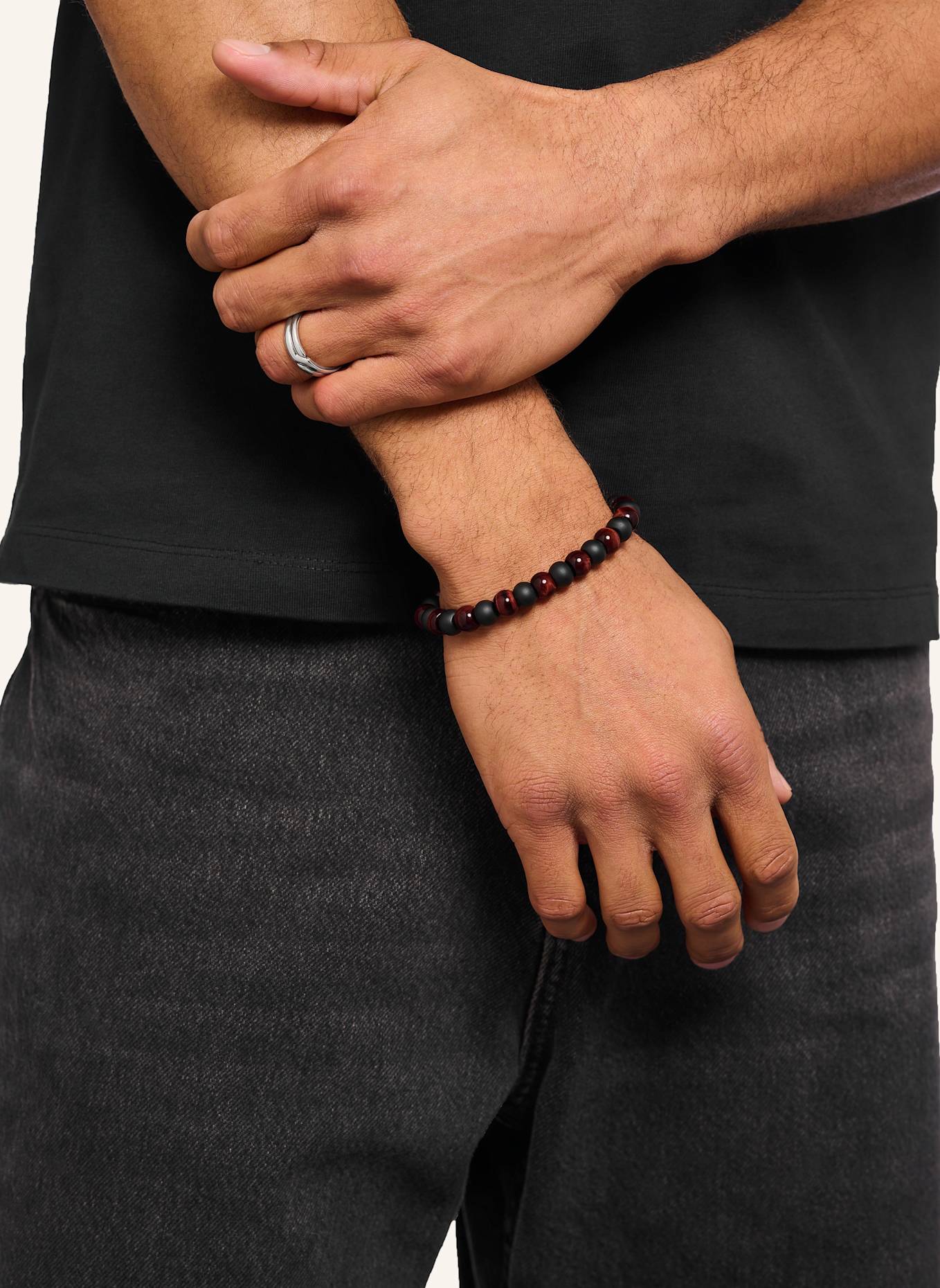 THOMAS SABO Armband: SILBER / SCHWARZ / ROT