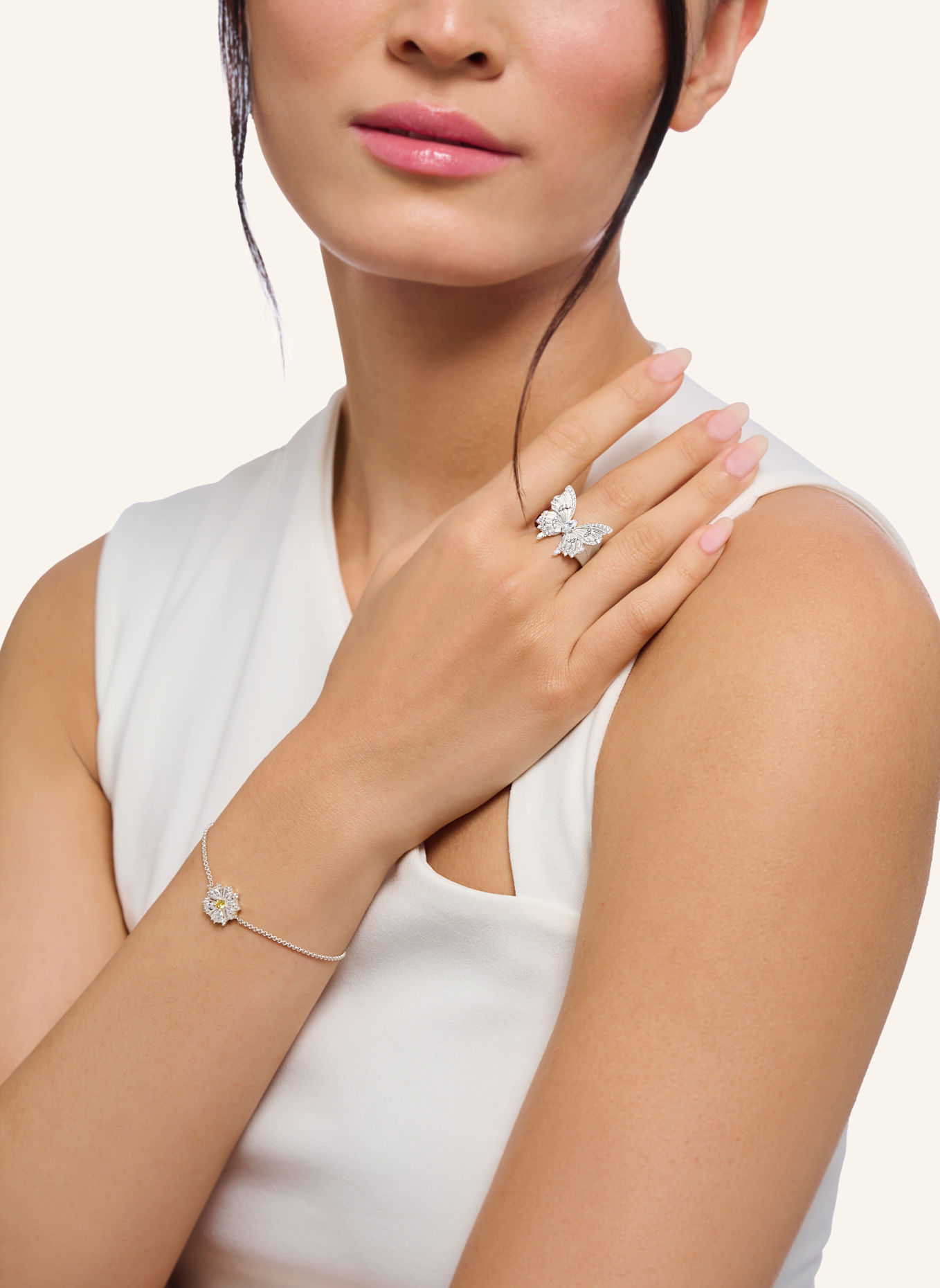 THOMAS SABO Ring: SILBER/ WEISS