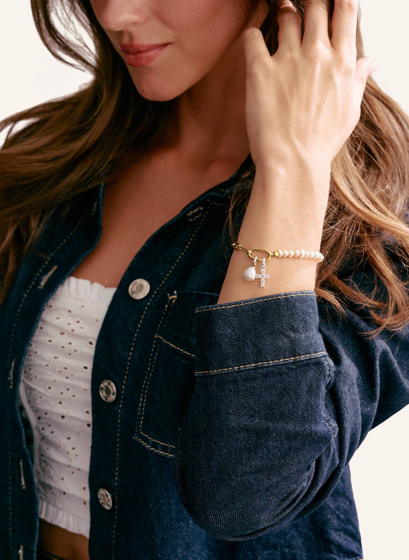 THOMAS SABO Charm-Armband: GOLD/ WEISS