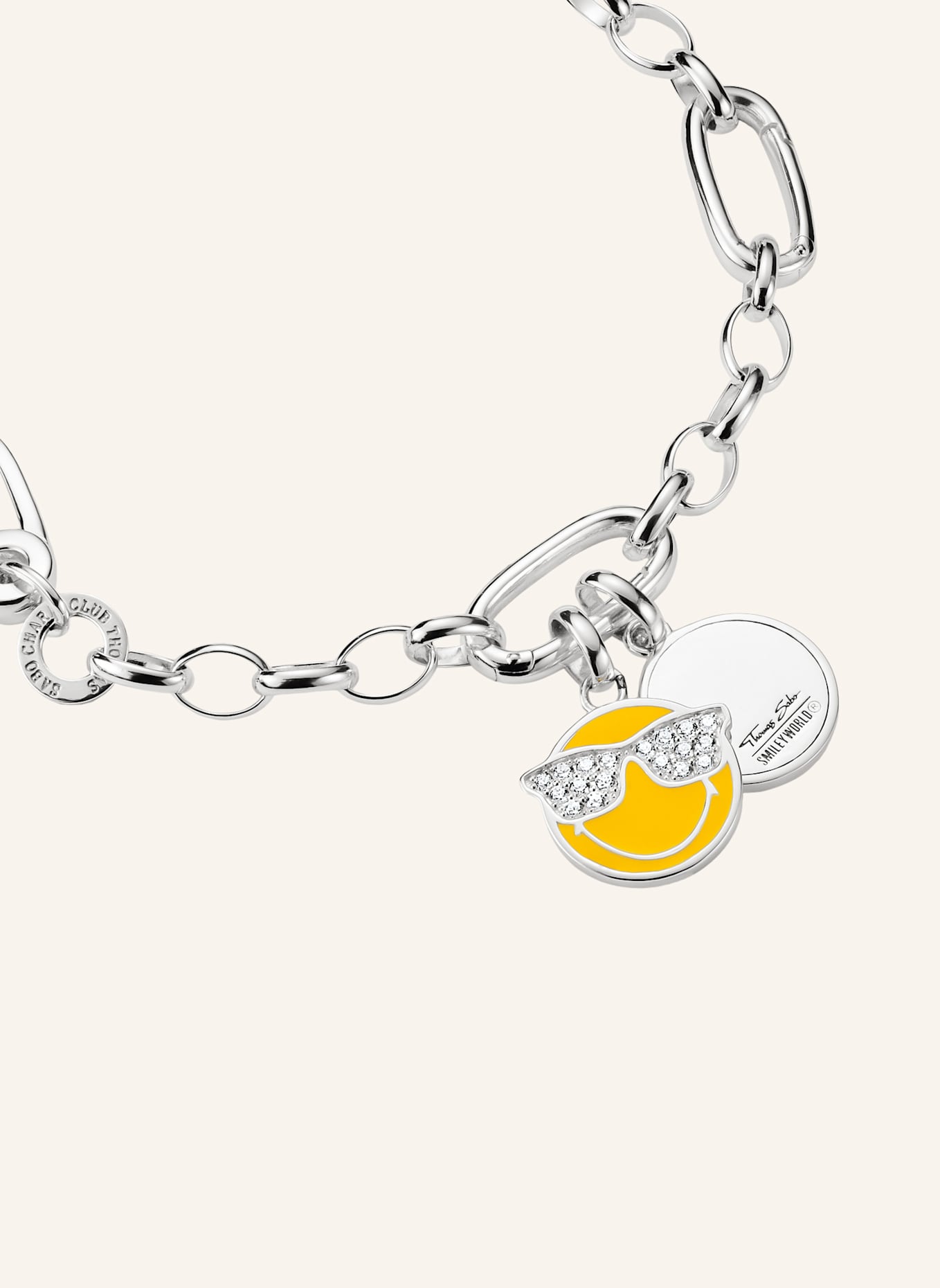 THOMAS SABO Charm-Anhänger: SILBER/ WEISS/ GELB