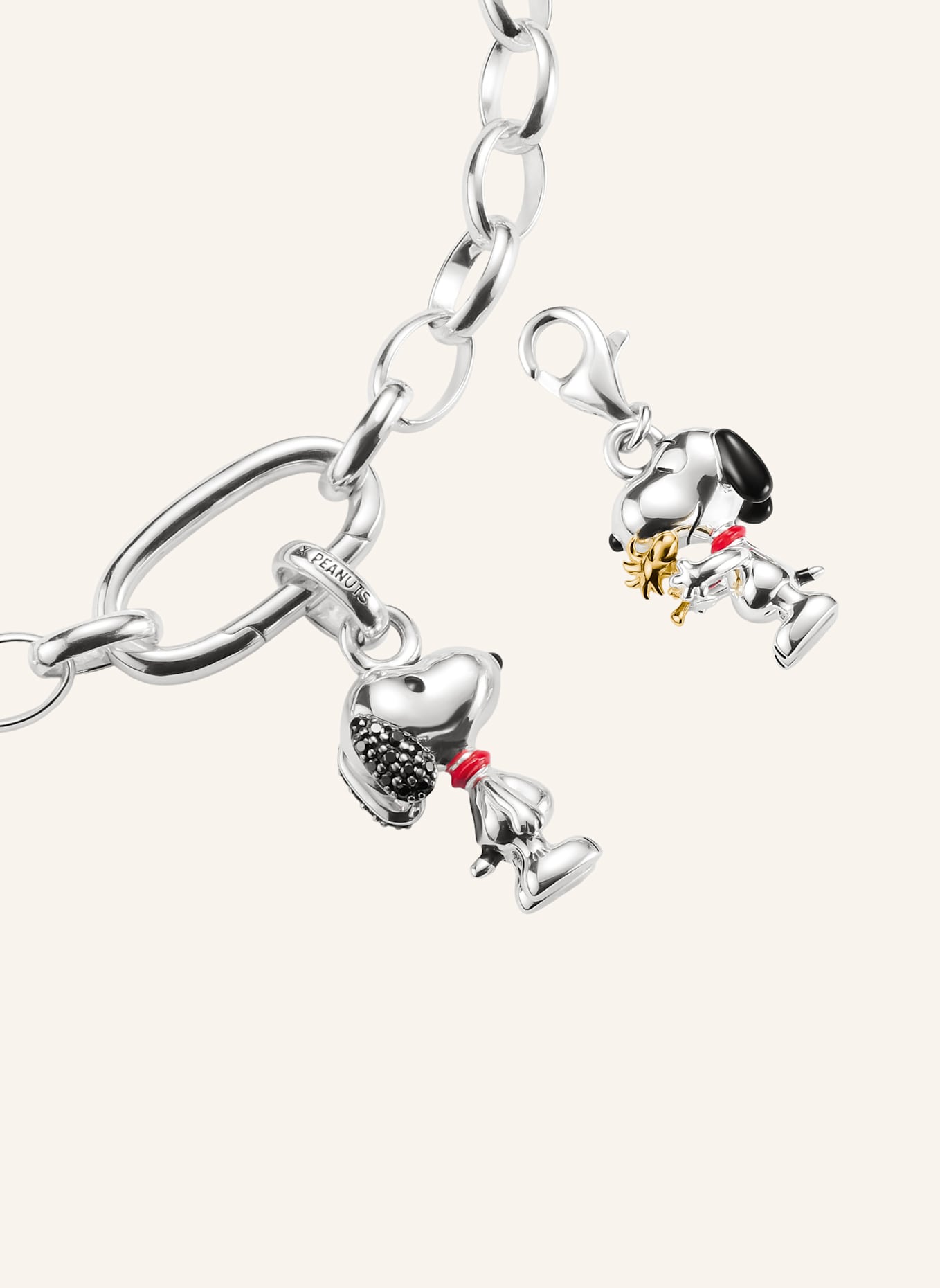THOMAS SABO Charm-Anhänger: SILBER/ SCHWARZ/ GOLD/ ROT
