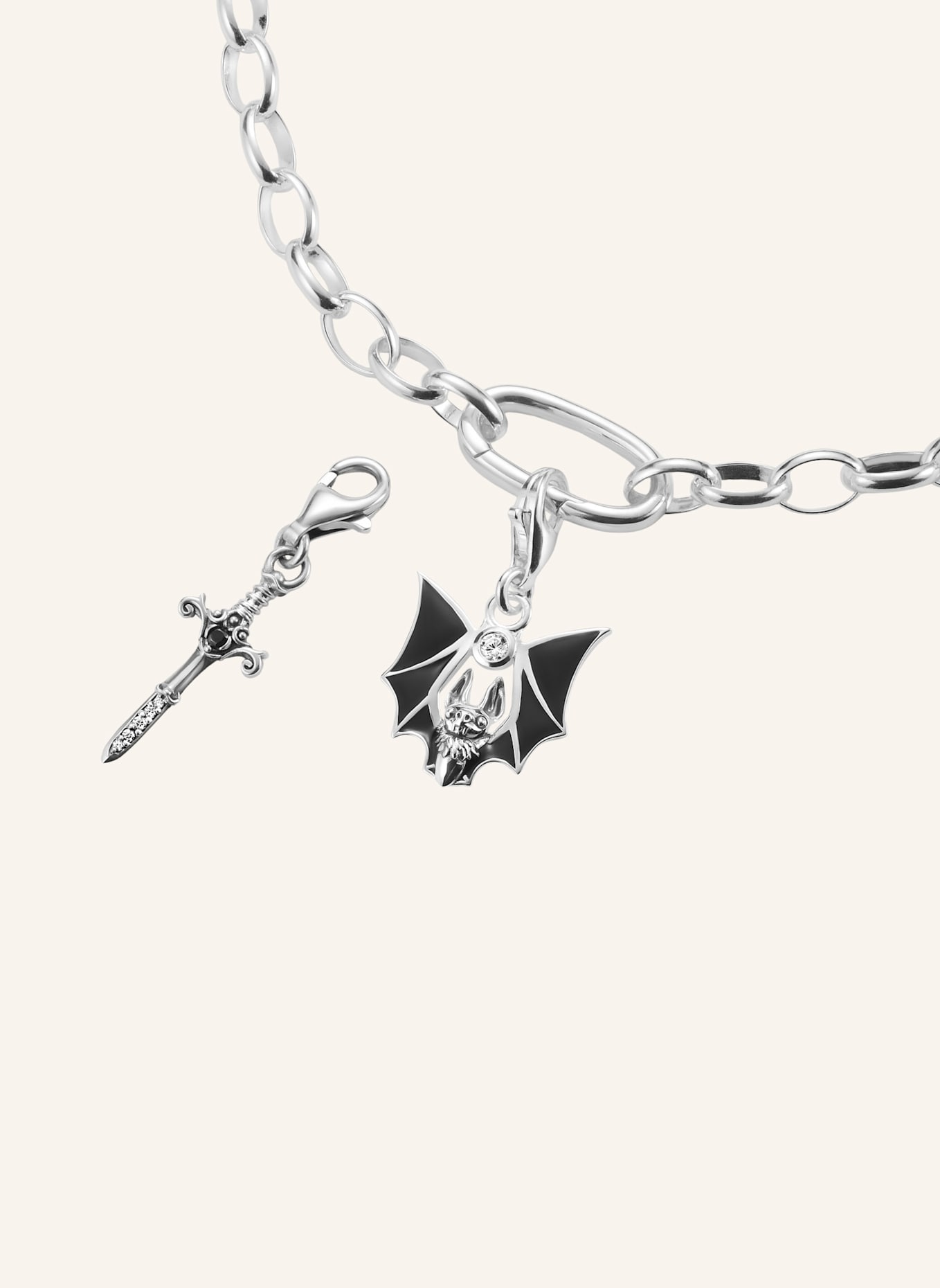 THOMAS SABO Charm-Anhänger: SILBER/ SCHWARZ/ WEISS