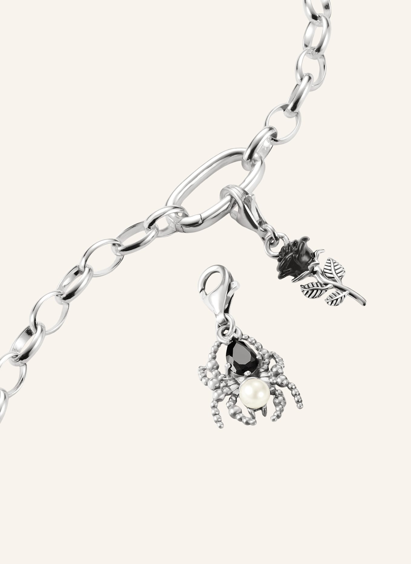 THOMAS SABO Charm-Anhänger: SILBER/ SCHWARZ/ WEISS