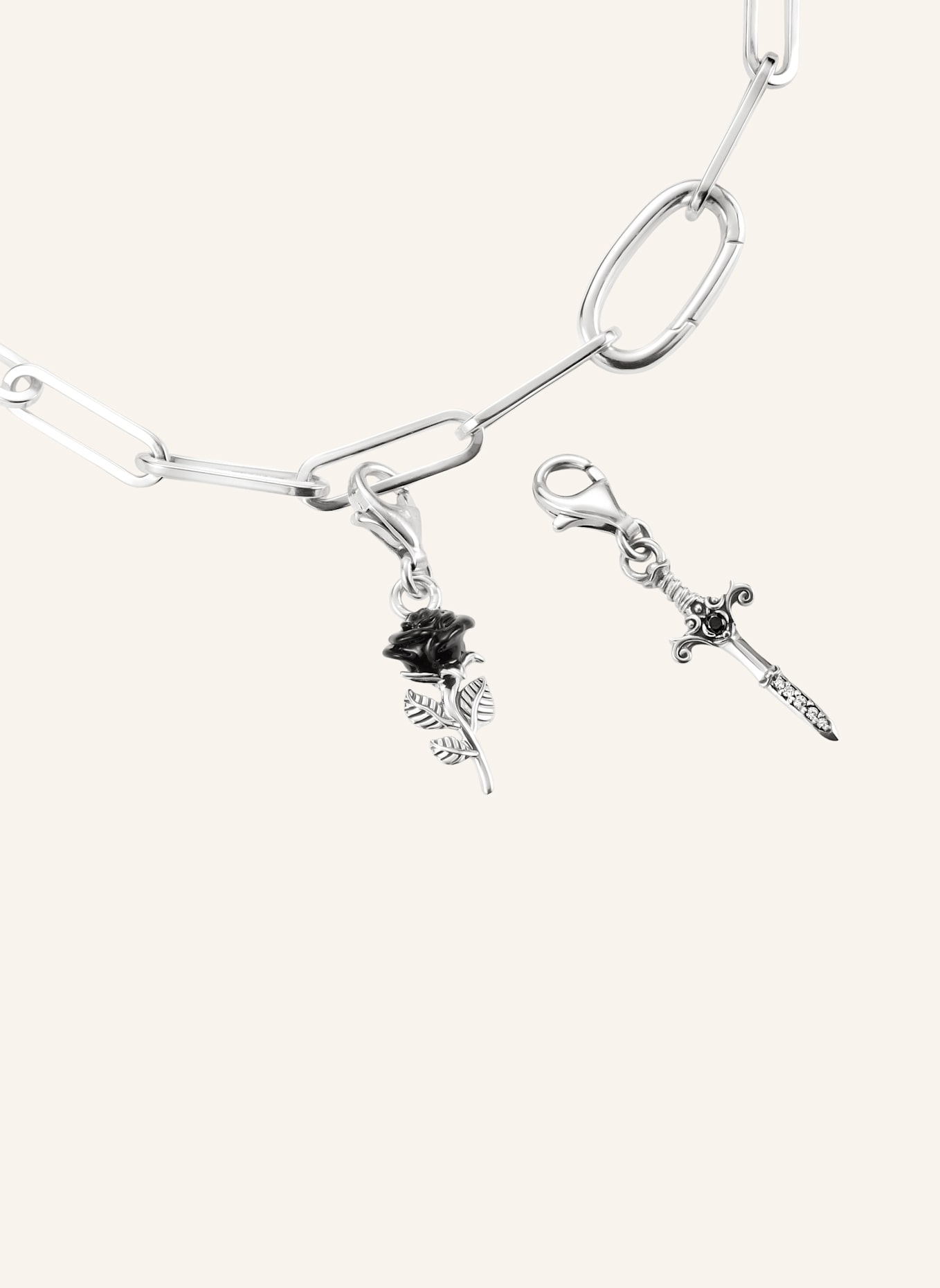 THOMAS SABO Charm-Anhänger: SILBER/ SCHWARZ