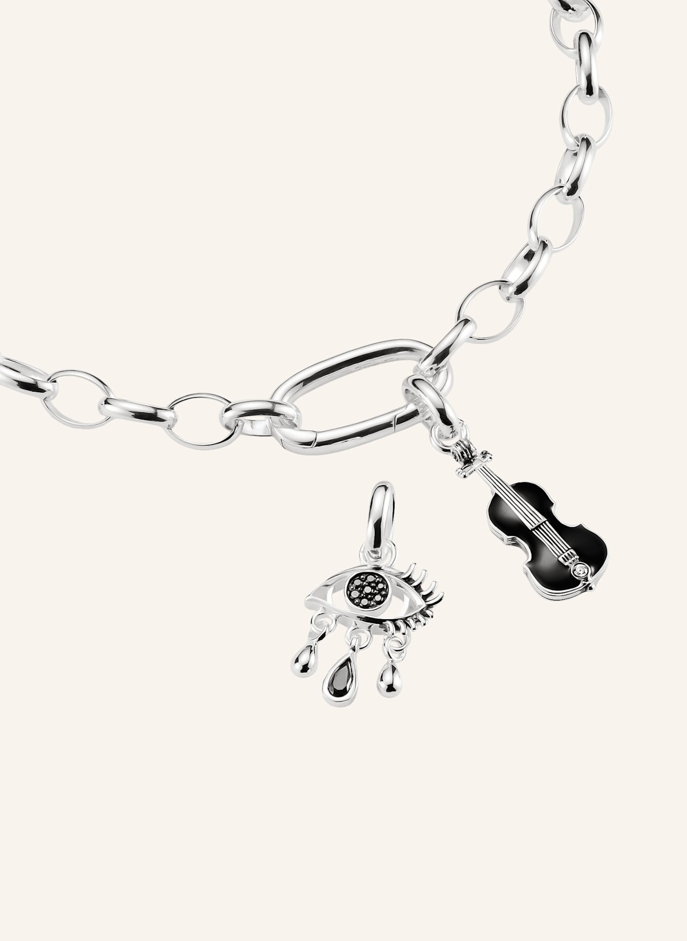 THOMAS SABO Charm-Anhänger: SILBER/ SCHWARZ