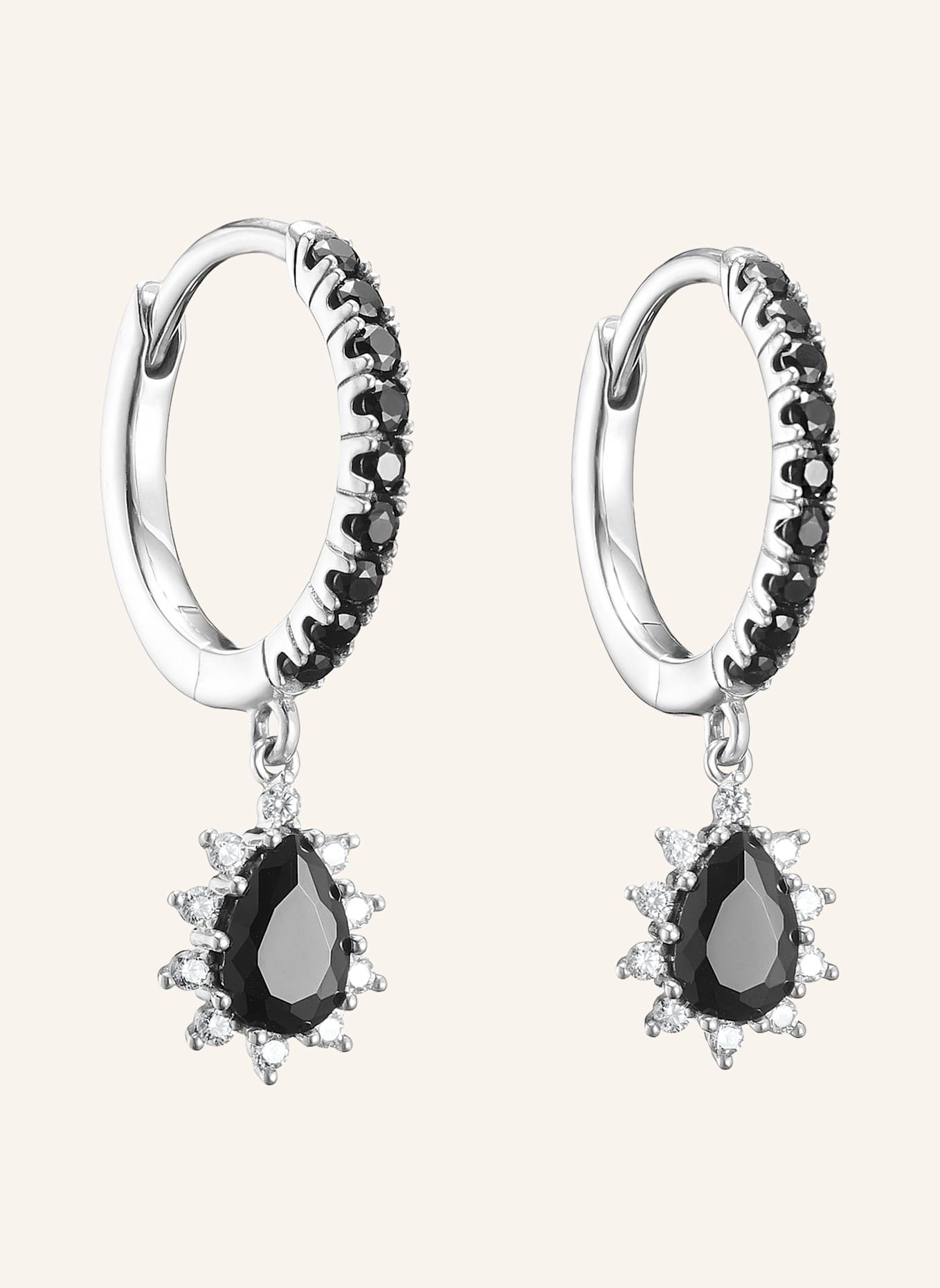 THOMAS SABO Creolen: SILBER/ SCHWARZ/ WEISS