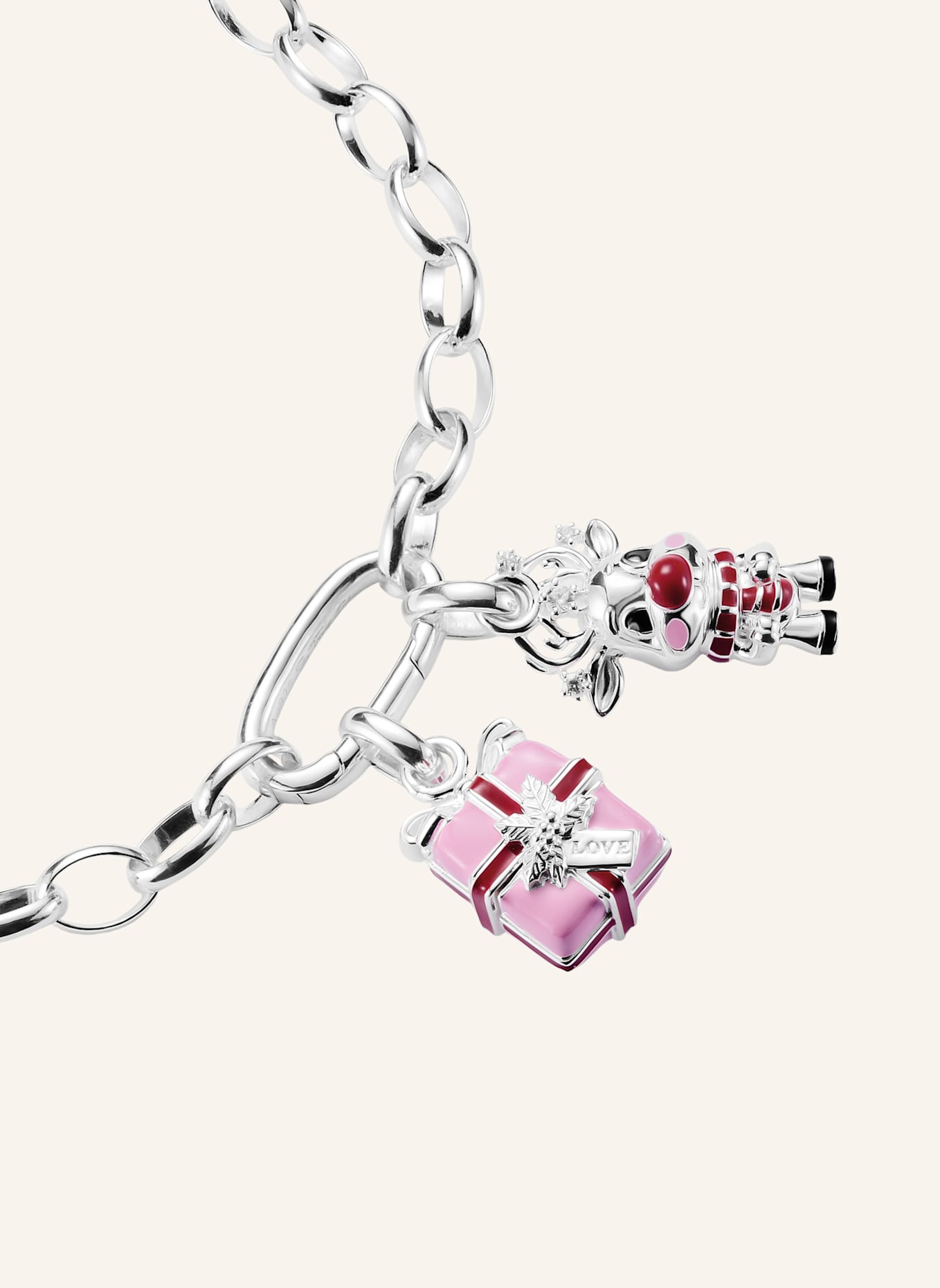 THOMAS SABO Charm-Anhänger: SILBER/ PINK/ ROT