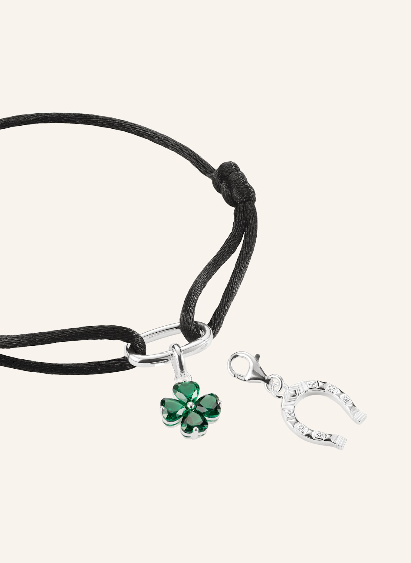 THOMAS SABO Charm-Anhänger: SILBER/ GRÜN